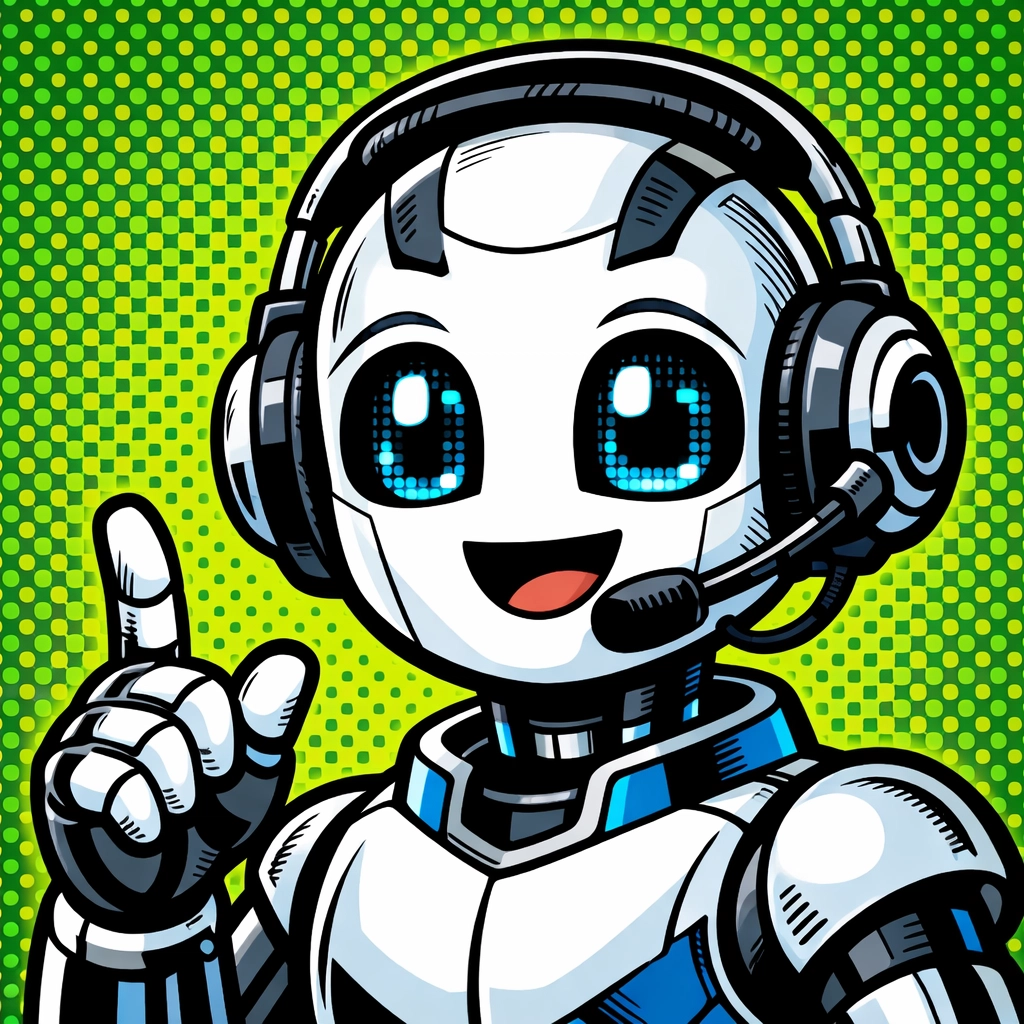 A helpful robot with a headset used to automate customer support with AI and save time.