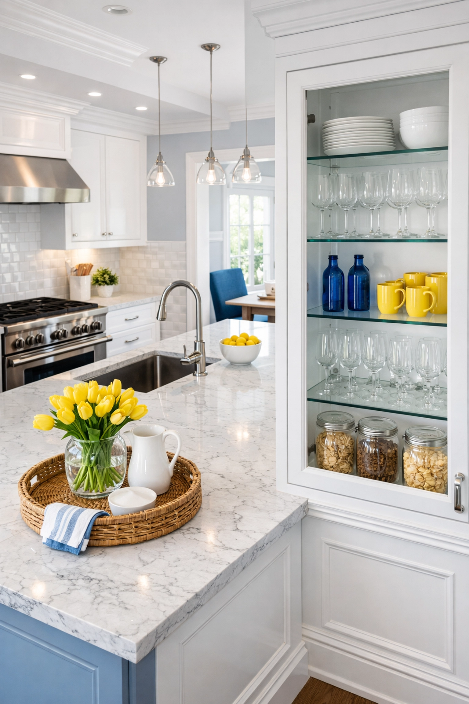 Spotless modern kitchen in Massachusetts showing the results of a professional deep cleaning service in Massachusetts.