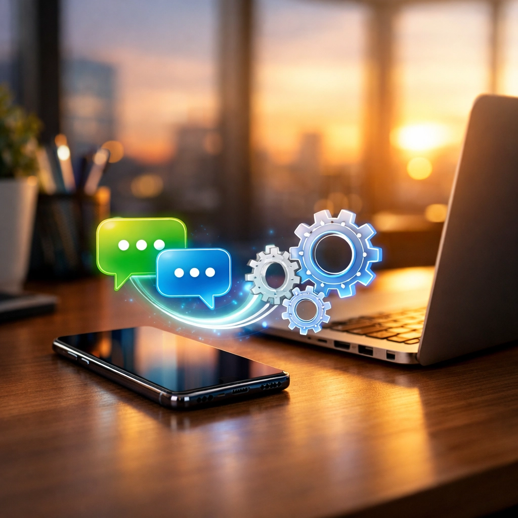 Automação de prospecção via WhatsApp para contato imediato com novas empresas B2B.