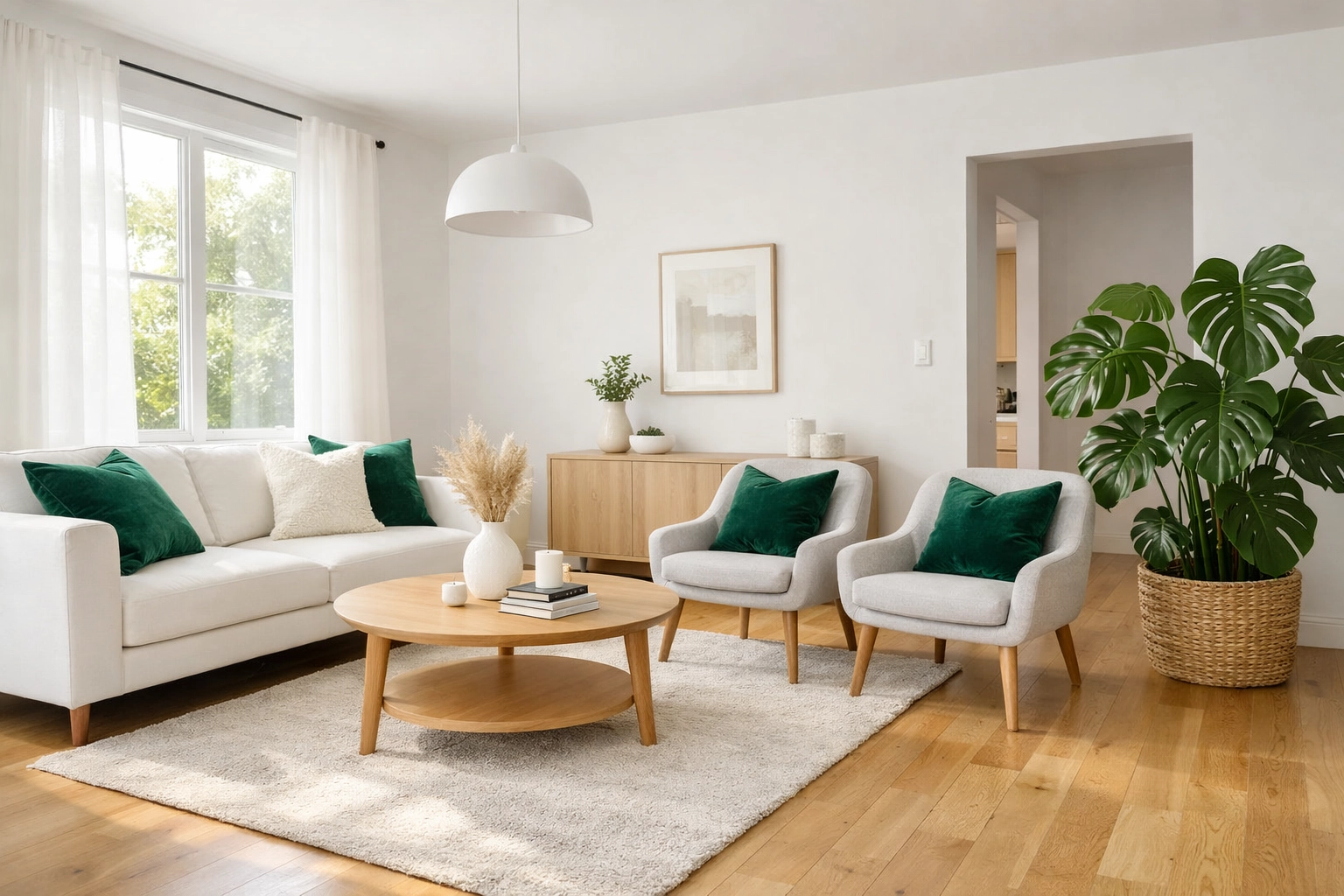 Bright, modern interior of a renovated home ready for the Charlotte real estate rental or resale market.