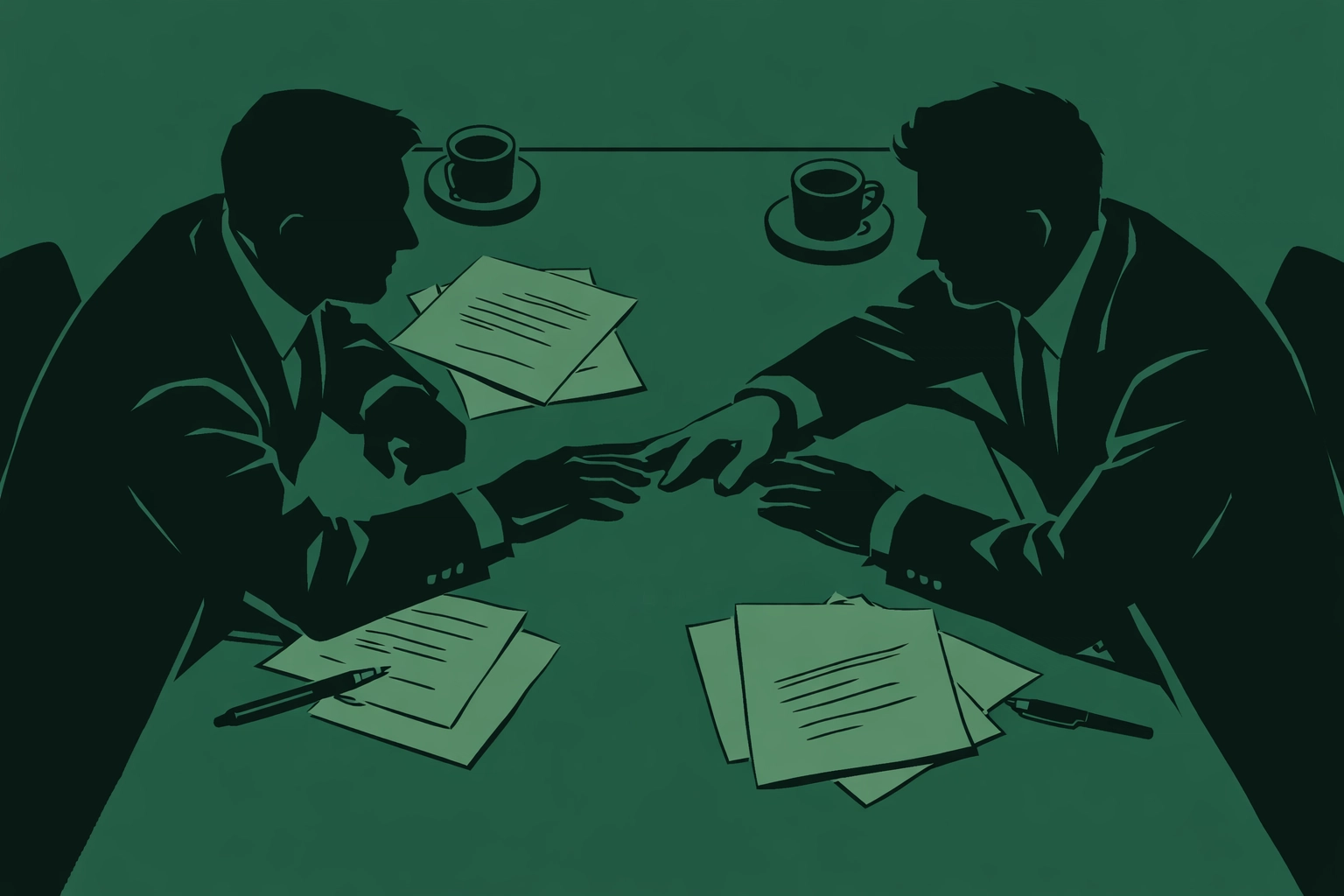 MM romance political affair - two men's hands nearly touching across conference table