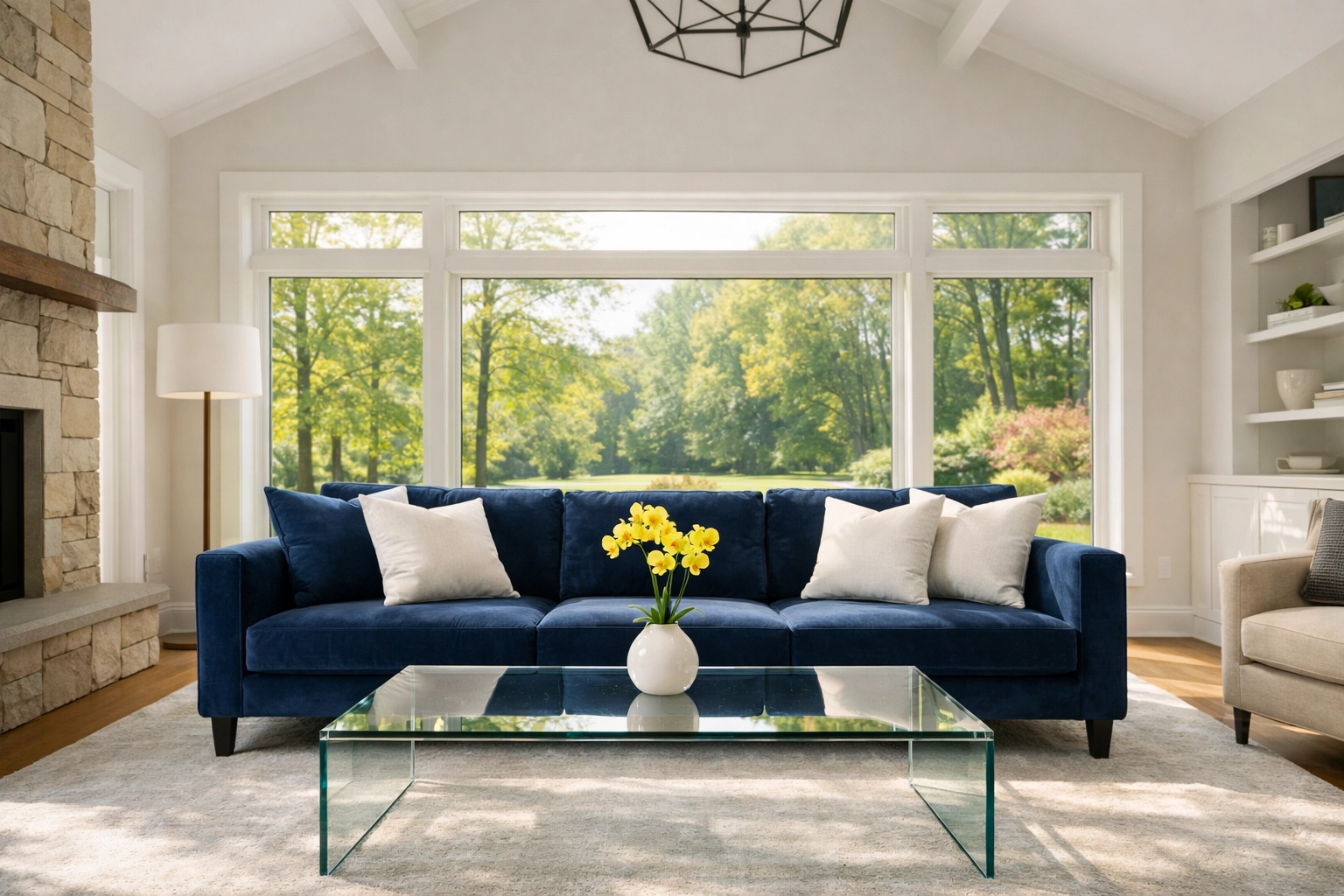 A bright, clean Wayland living room reflecting the sanctuary provided by professional cleaners Wayland MA.