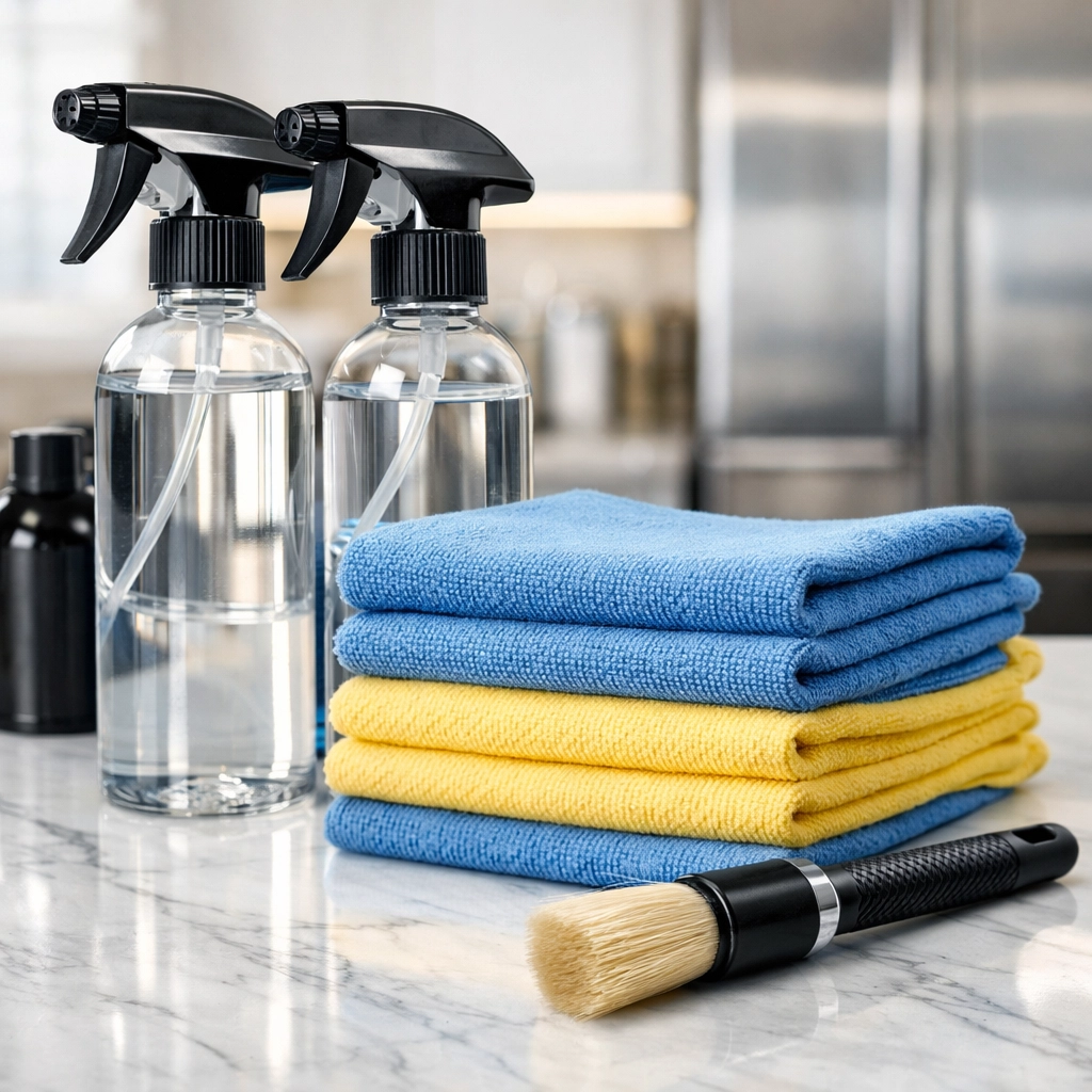 High-quality professional equipment used by a reliable house cleaner for a sanitary deep clean.