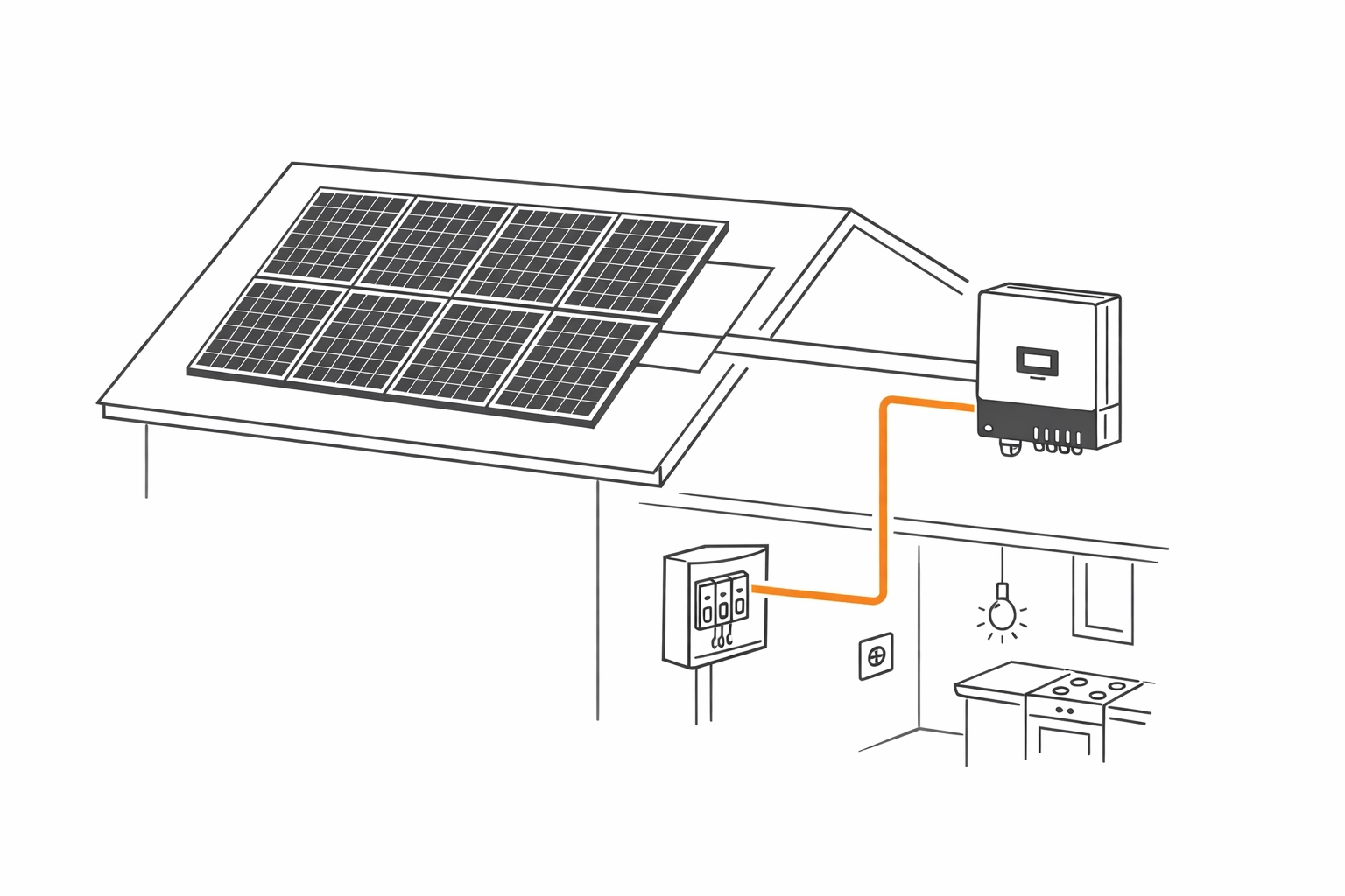 Isometrische Darstellung einer Photovoltaikanlage zur Installation in Wien.