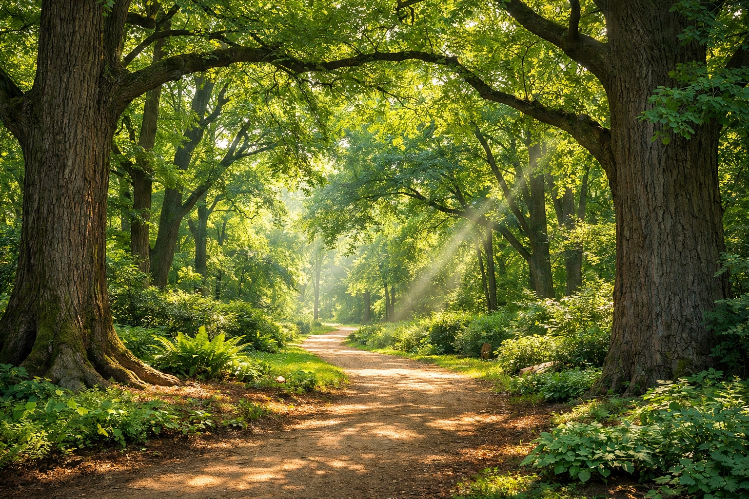 Sun-dappled walking trail through the lush Westonbirt Arboretum, perfect for family guided hiking tours UK.