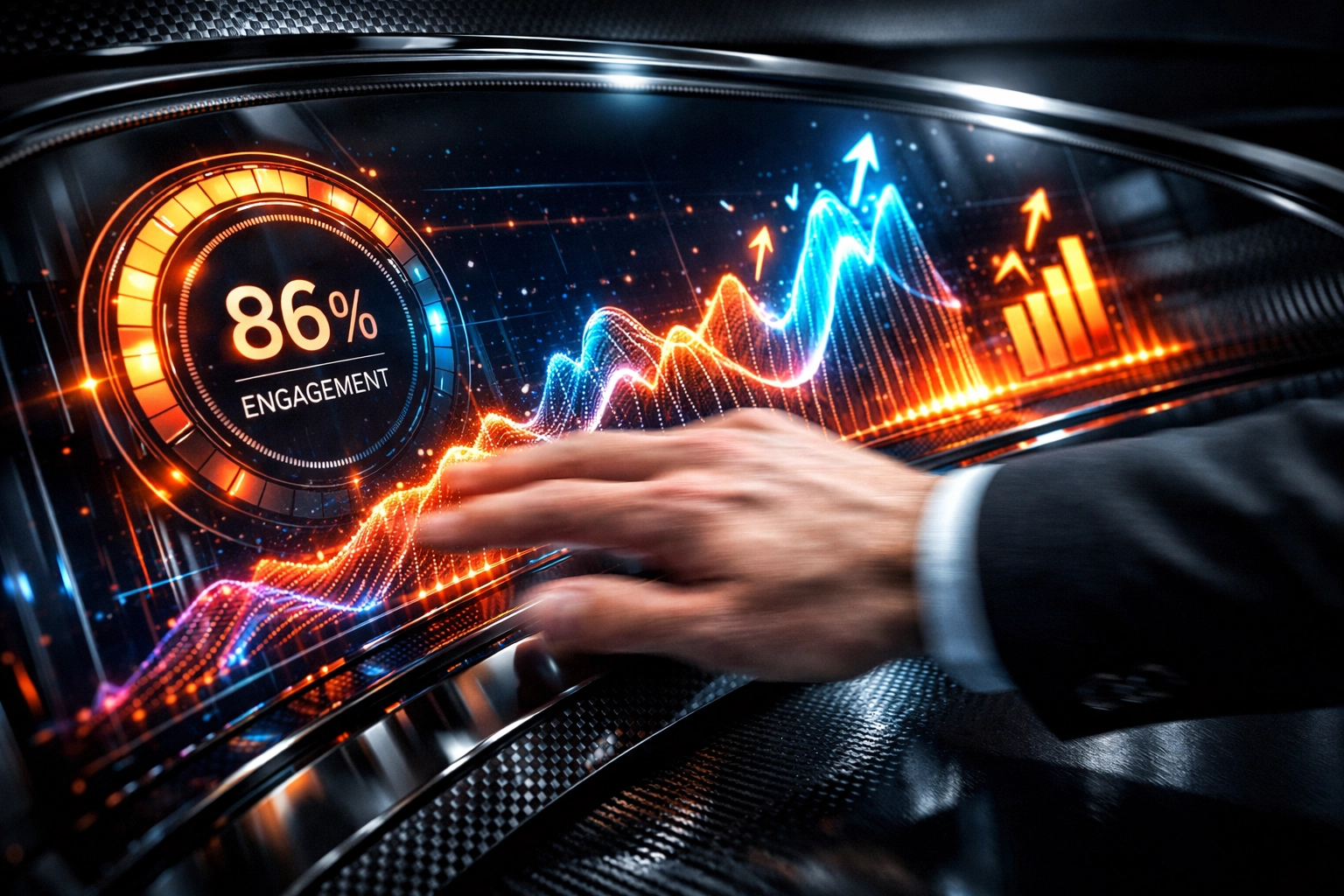 Advanced digital dashboard showing real-time athlete brand growth and social media engagement analytics.