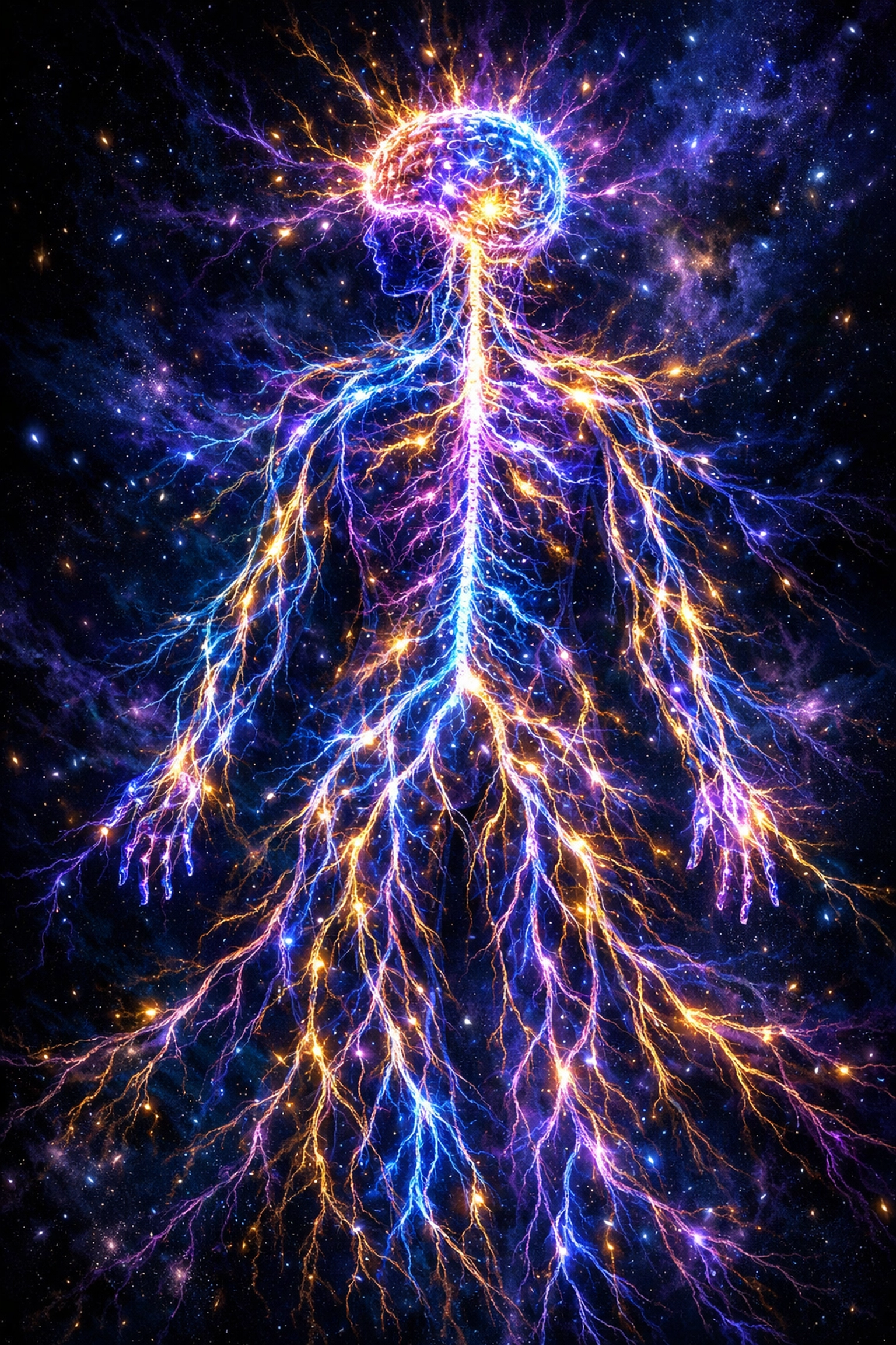 Vibrant neural pathways representing a high performance nervous system ready for success.