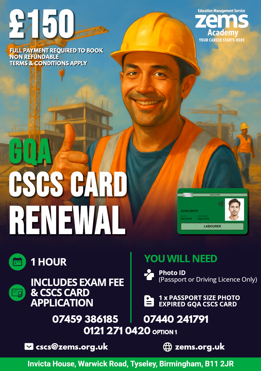 Zems Academy CSCS Card Renewal