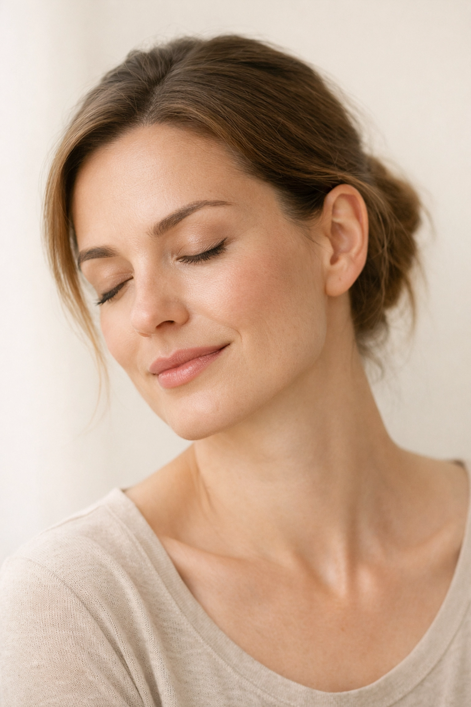 Woman with natural-looking results from Baby Botox wrinkle prevention treatment