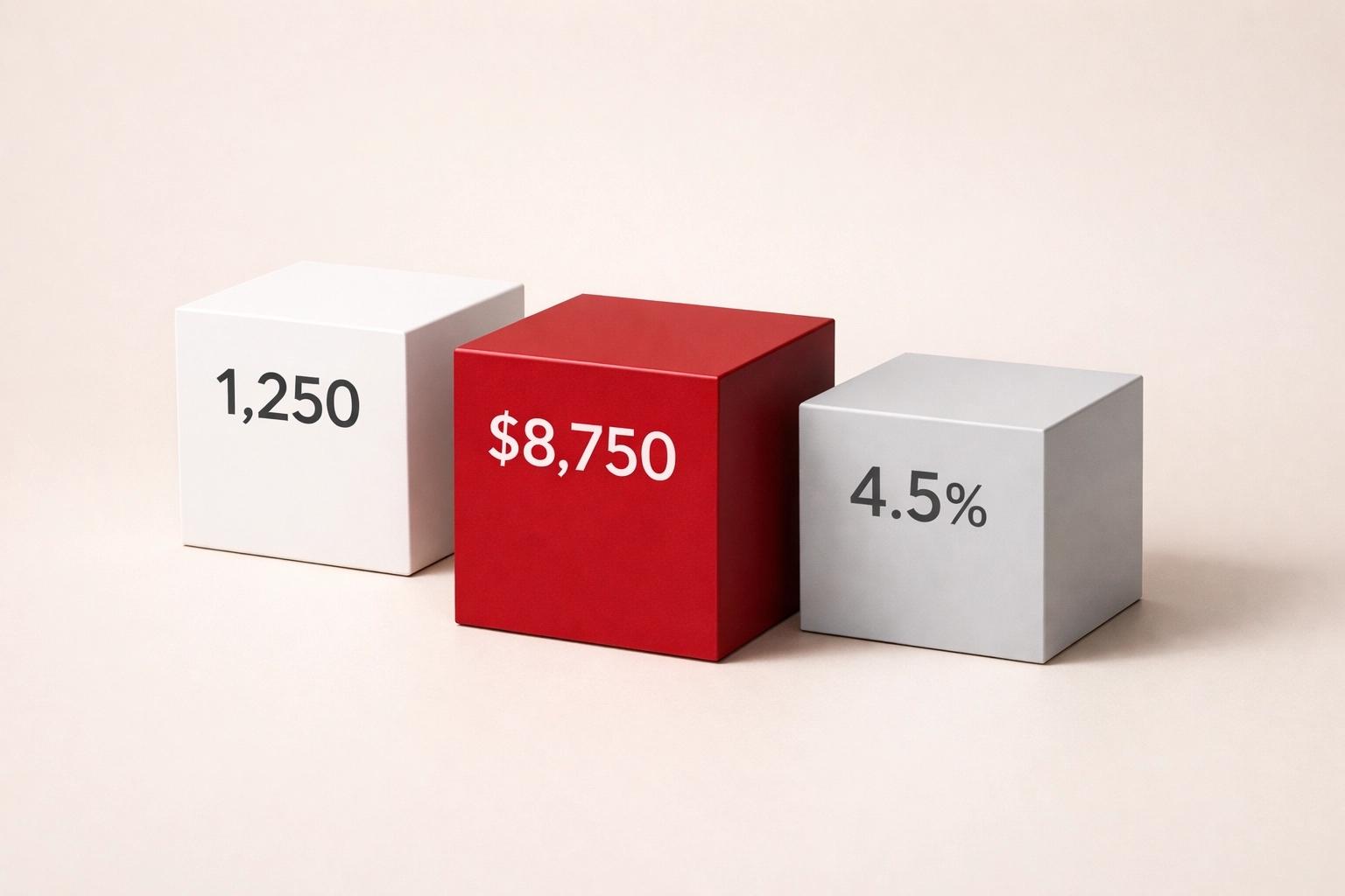 Three financial data blocks representing buyer qualification numbers for real estate agents