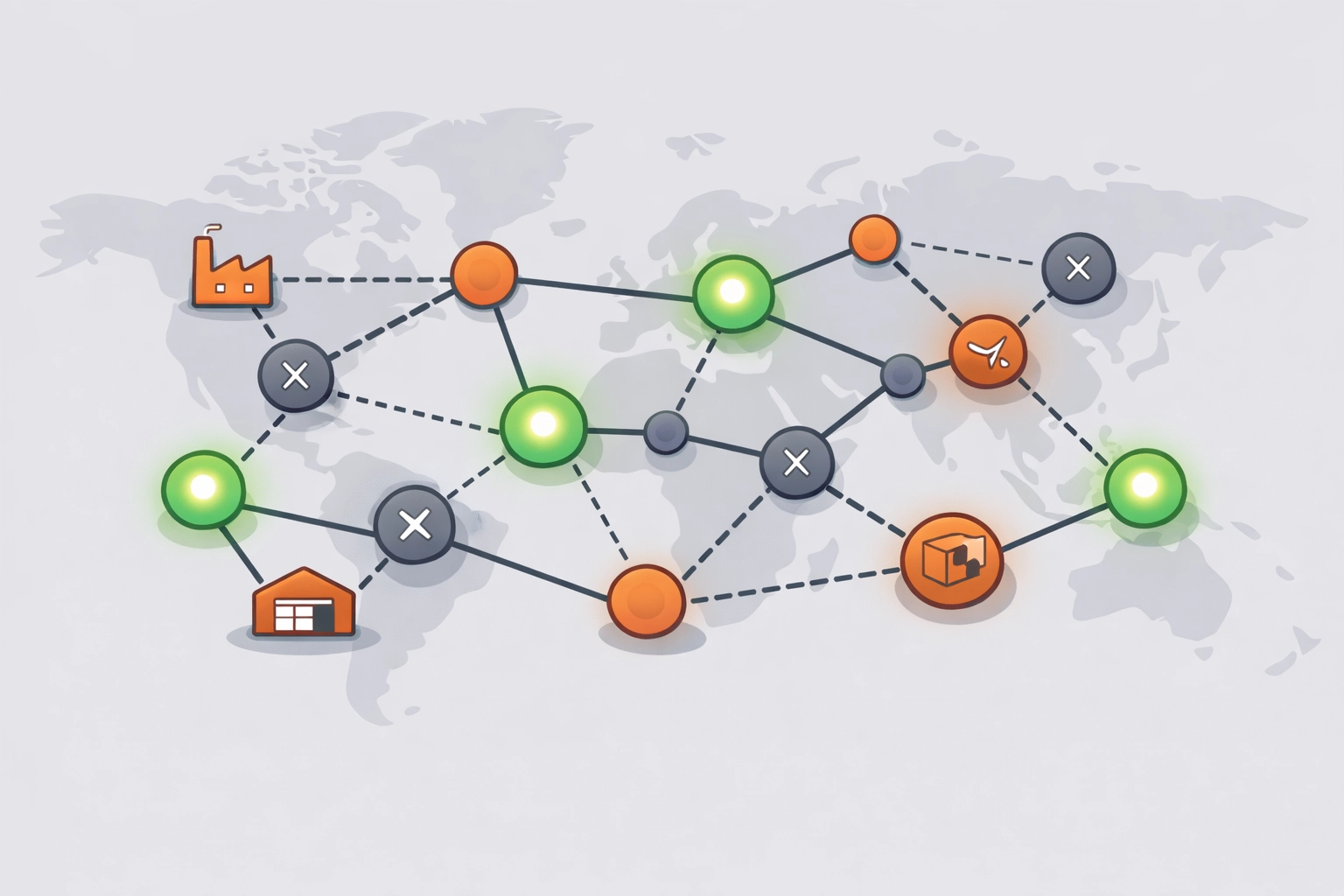 Supply chain network showing decarbonization barriers and compliant suppliers