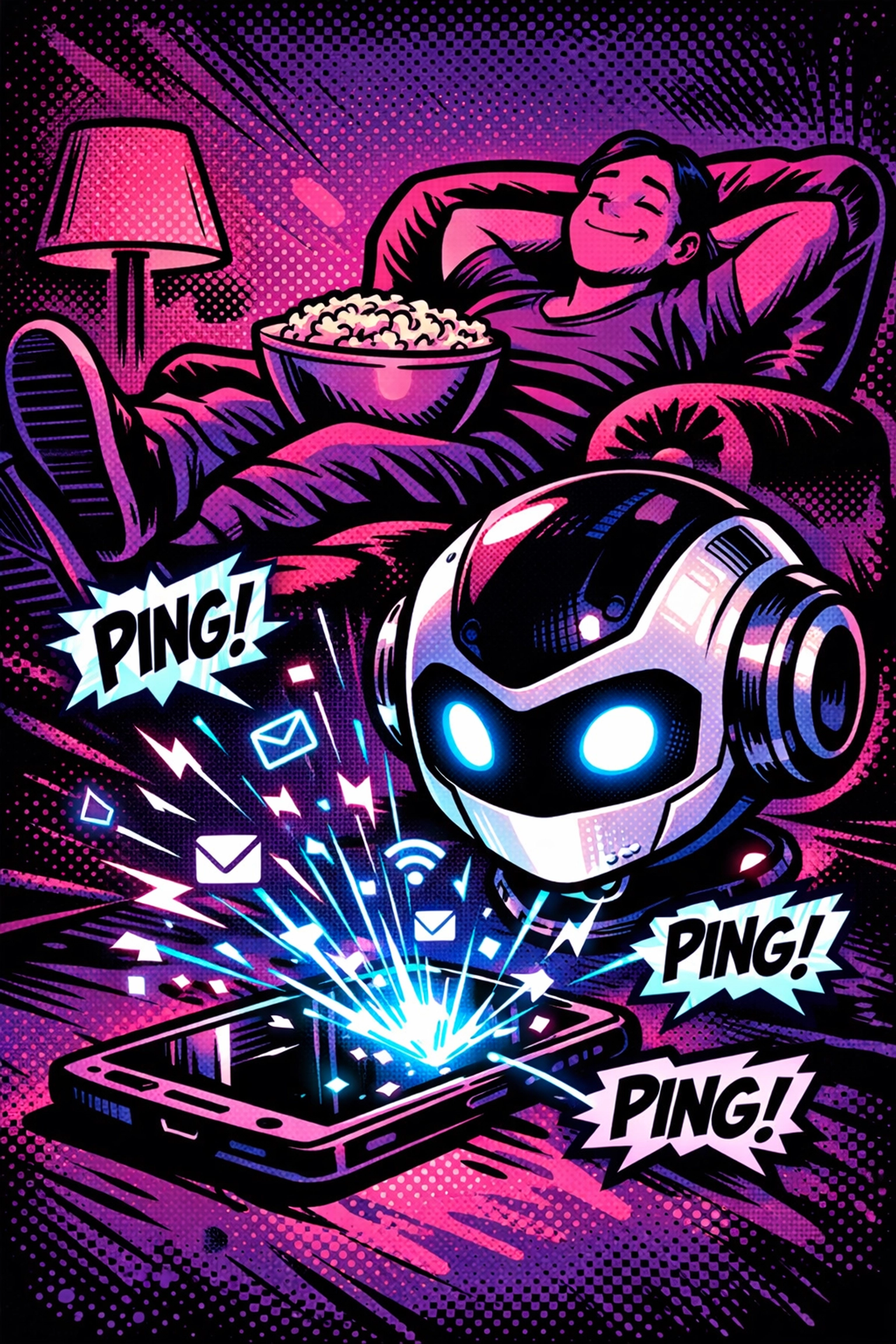 AI virtual assistant for business handling lead communications on a smartphone.