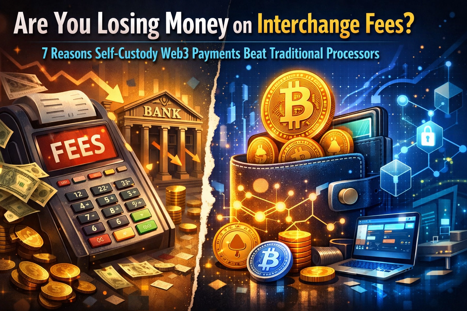 [HERO] Are You Losing Money on Interchange Fees? 7 Reasons Self-Custody Web3 Payments Beat Traditional Processors