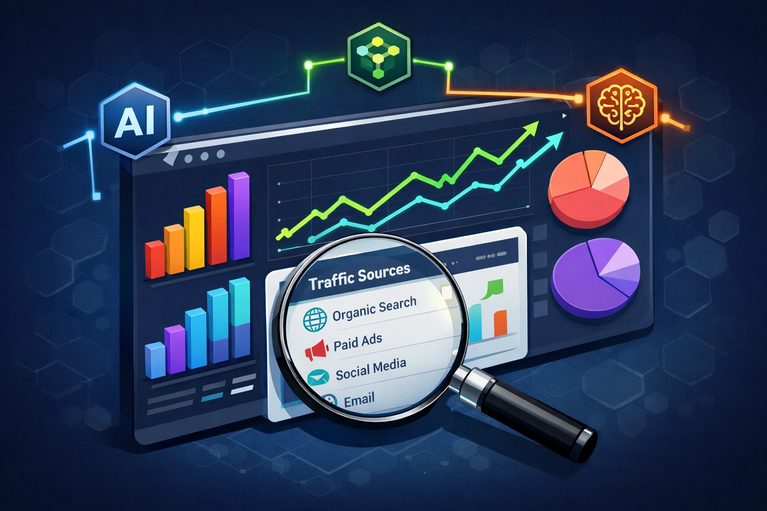 Analytics dashboard tracking AI search visibility and GEO performance for Chattanooga websites