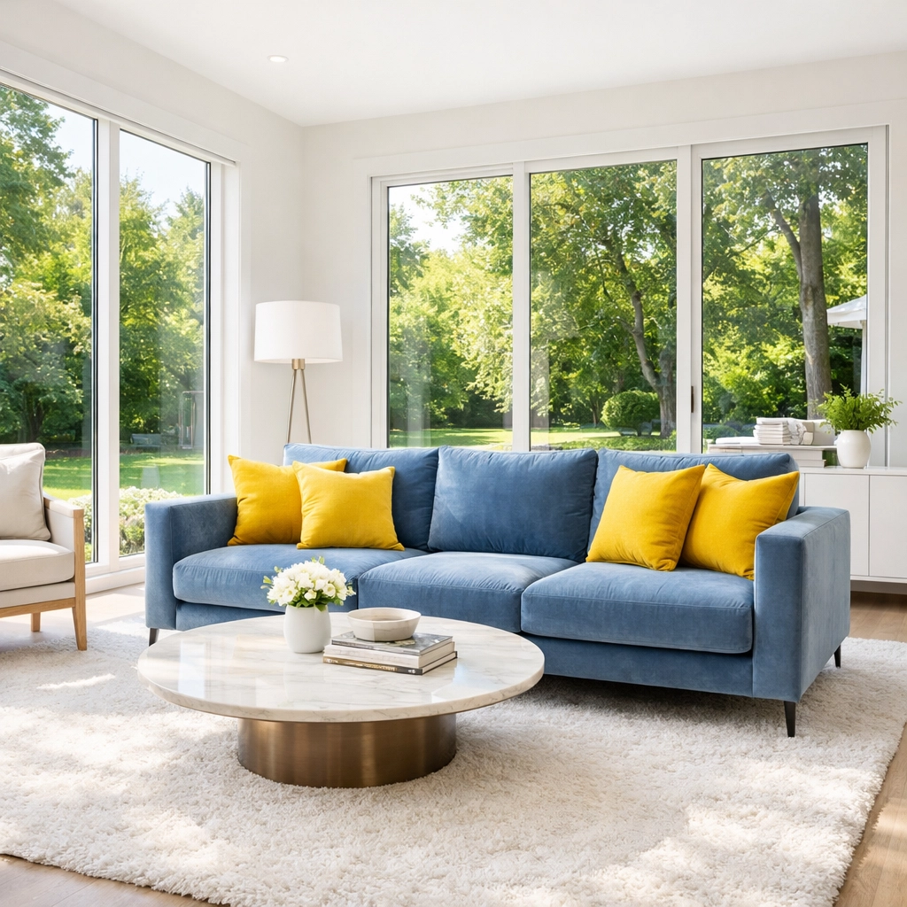 Clean, organized living room in a Natick home providing a stress-free environment.