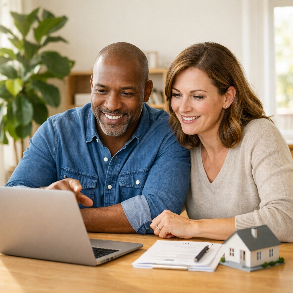 UK property investors reviewing their rental portfolio and buy-to-let mortgage options together.