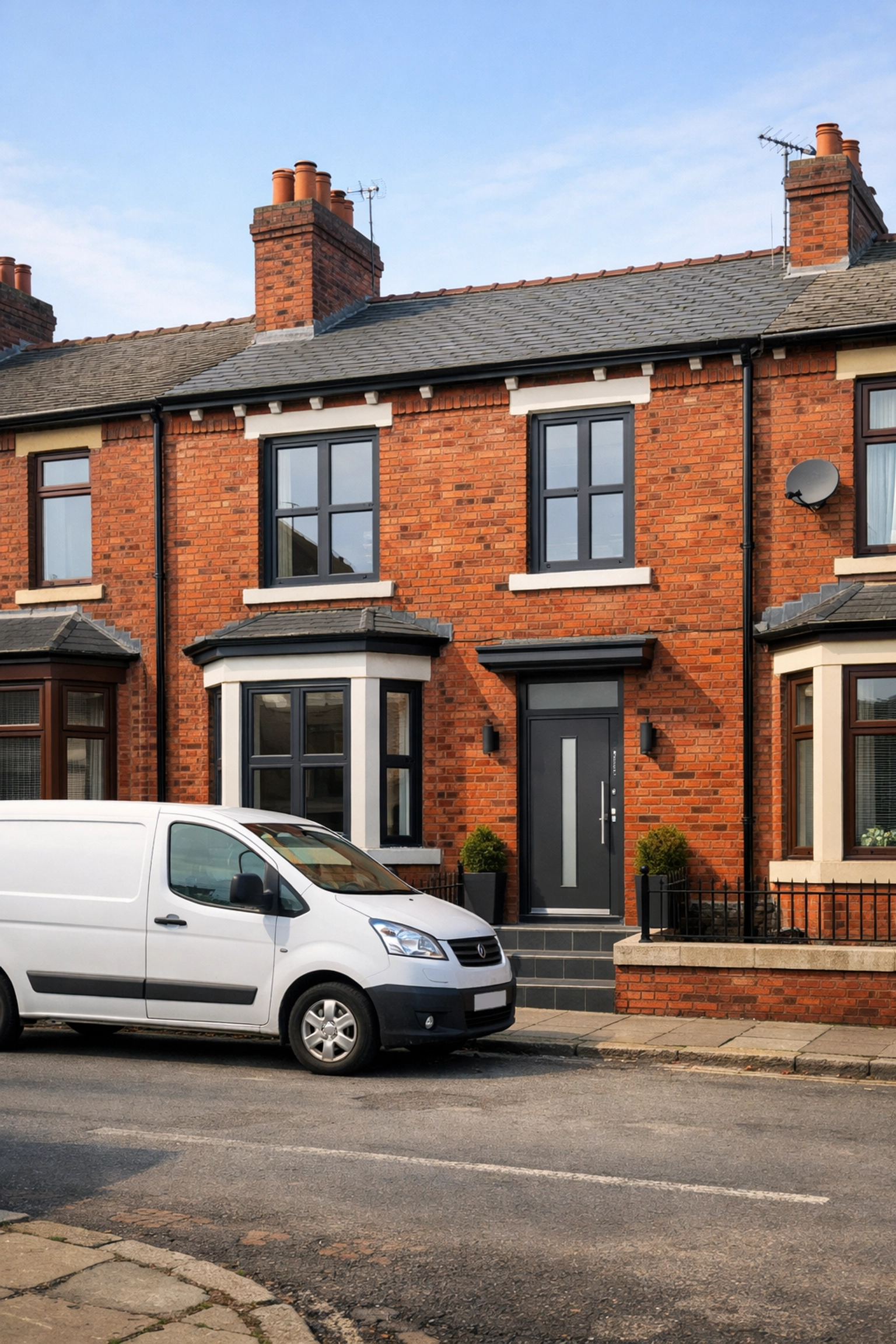 Renovated Victorian terrace house in Oldham representing successful HMO property development and investment.