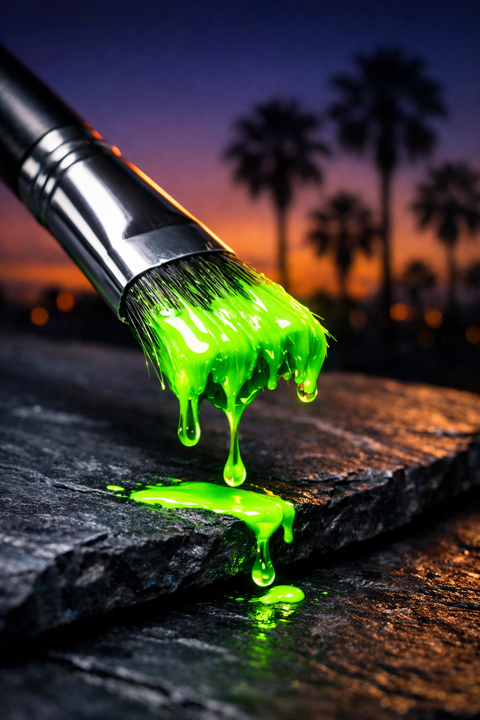 Professional painters brush with glowing paint in San Diego, symbolizing high-end directory listing standards.