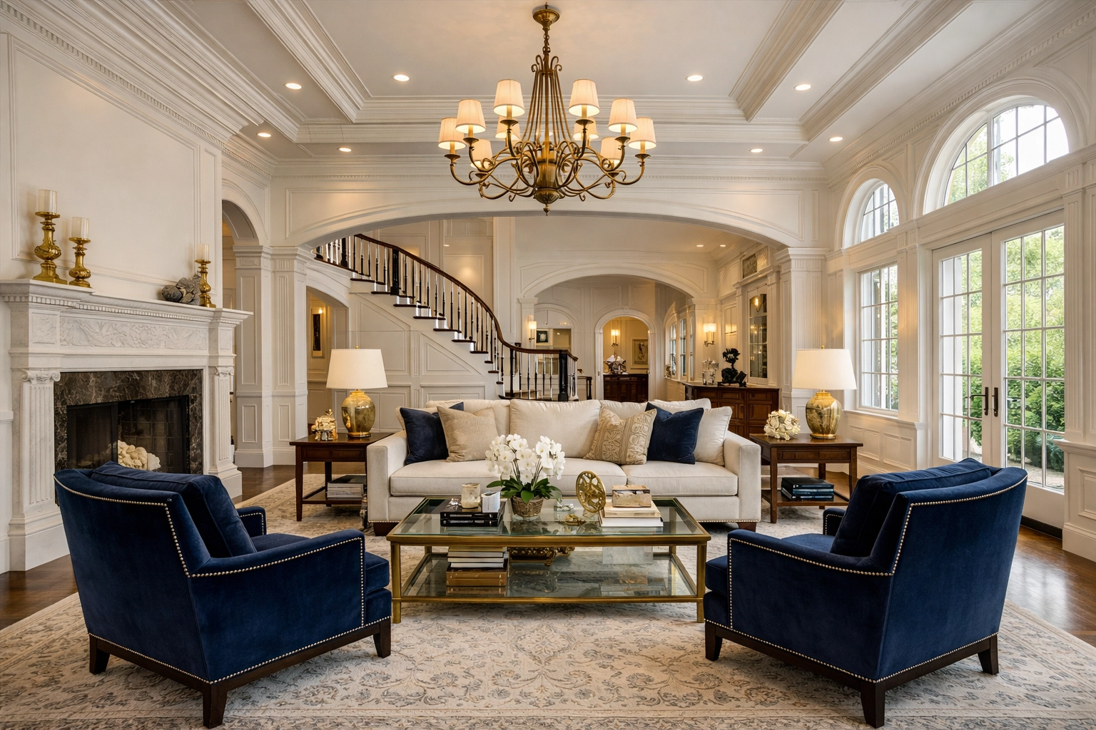 Grand Southborough estate living room perfectly maintained with luxury house cleaning Southborough.