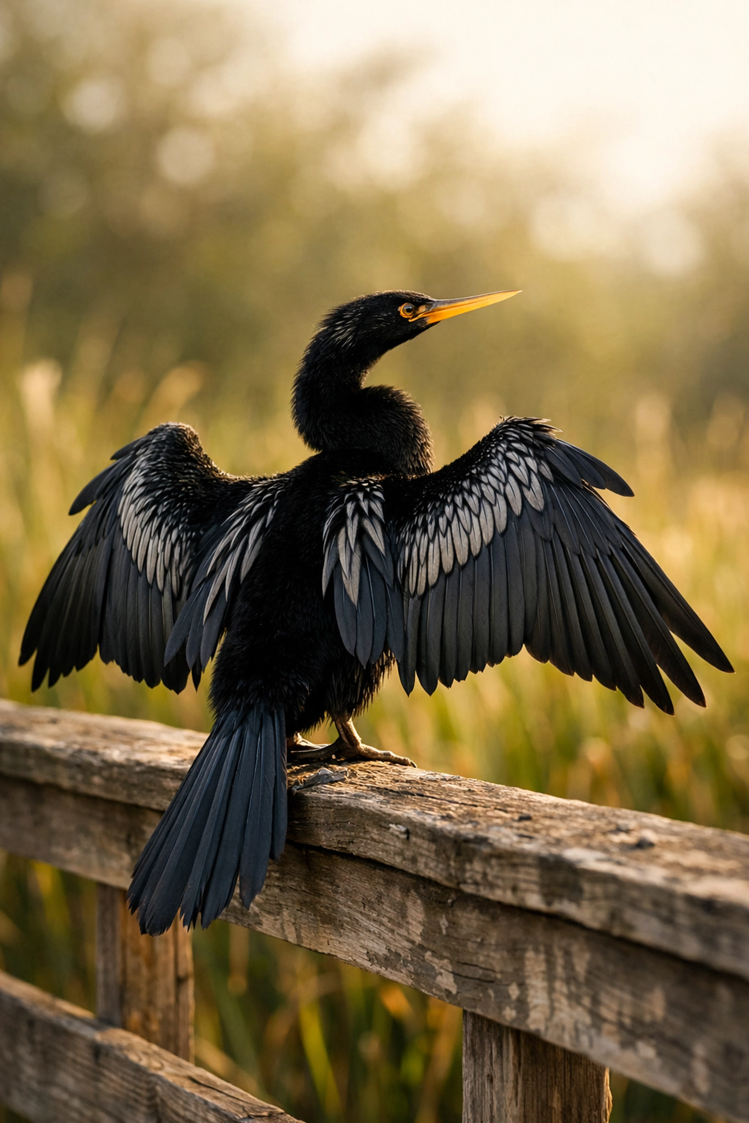 The Ultimate Guide to Everglades Photography Tours: Everything You Need to Succeed 1 Anhinga bird drying wings at Anhinga Trail, Everglades National Park wildlife photography.