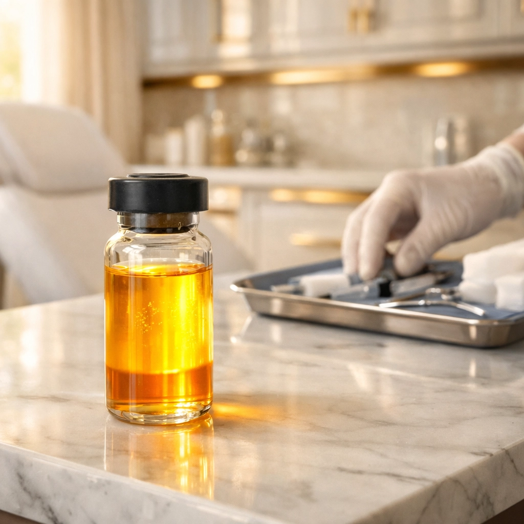 Regenerative Platelet-Rich Plasma (PRP) therapy vial for ED treatment at a Boca Raton medical clinic.