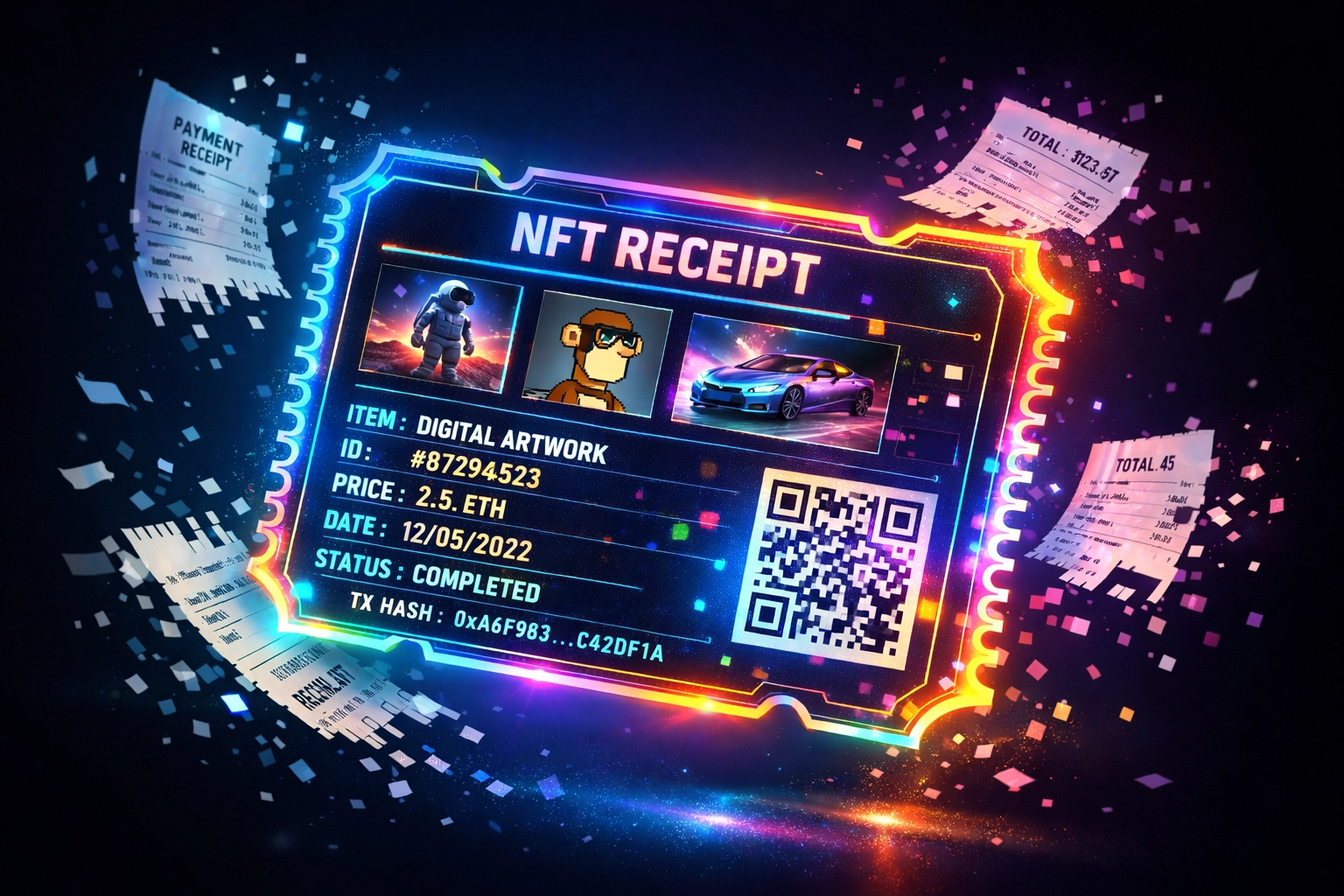 NFT receipt replacing traditional paper receipts for blockchain payment verification