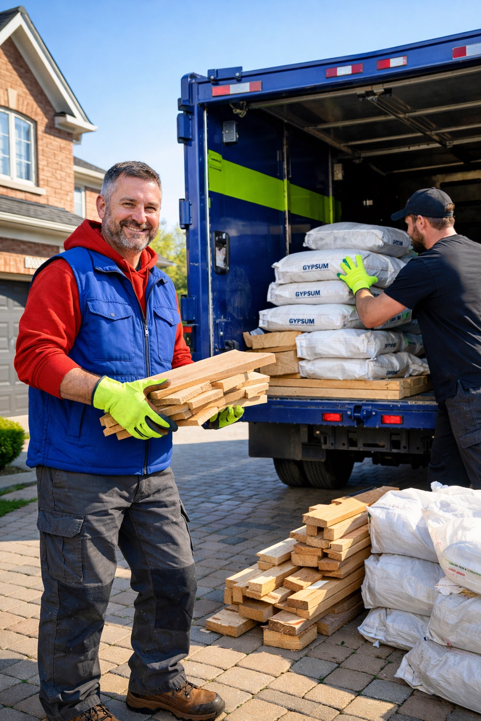 Professional construction debris removal service in Aurora, with Junk GTA crew hauling away renovation waste.