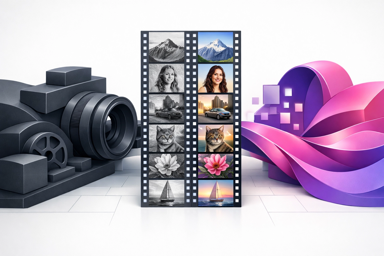 Bridging classic 1950s sit-in photo booth aesthetics with modern AI image generation using Pictor's custom prompt tools