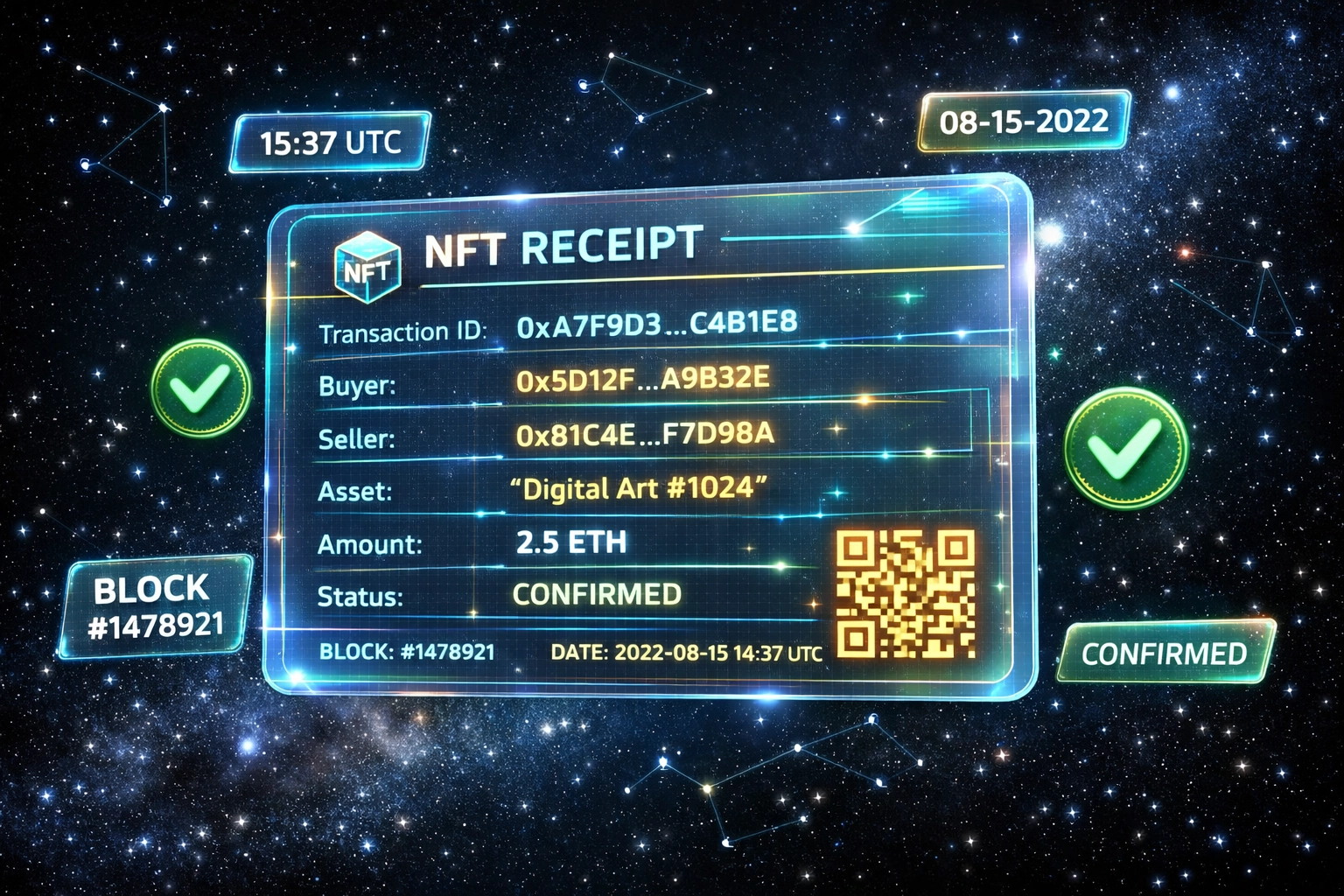 Blockchain transaction receipt showing crypto payment fee reduction for merchants