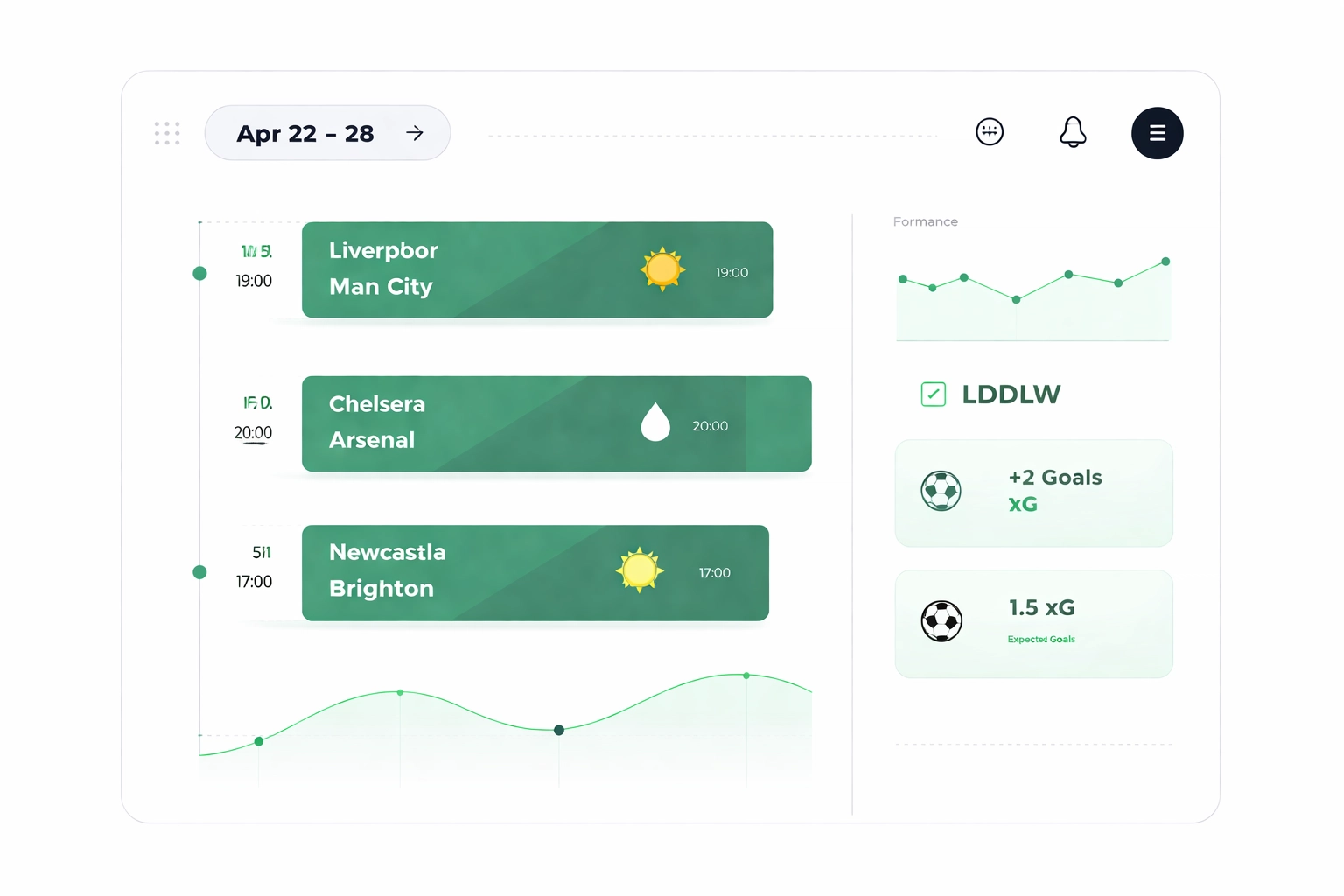 Minimalist calendar with football analytics and trend lines illustrating J-League betting patterns and fixture planning