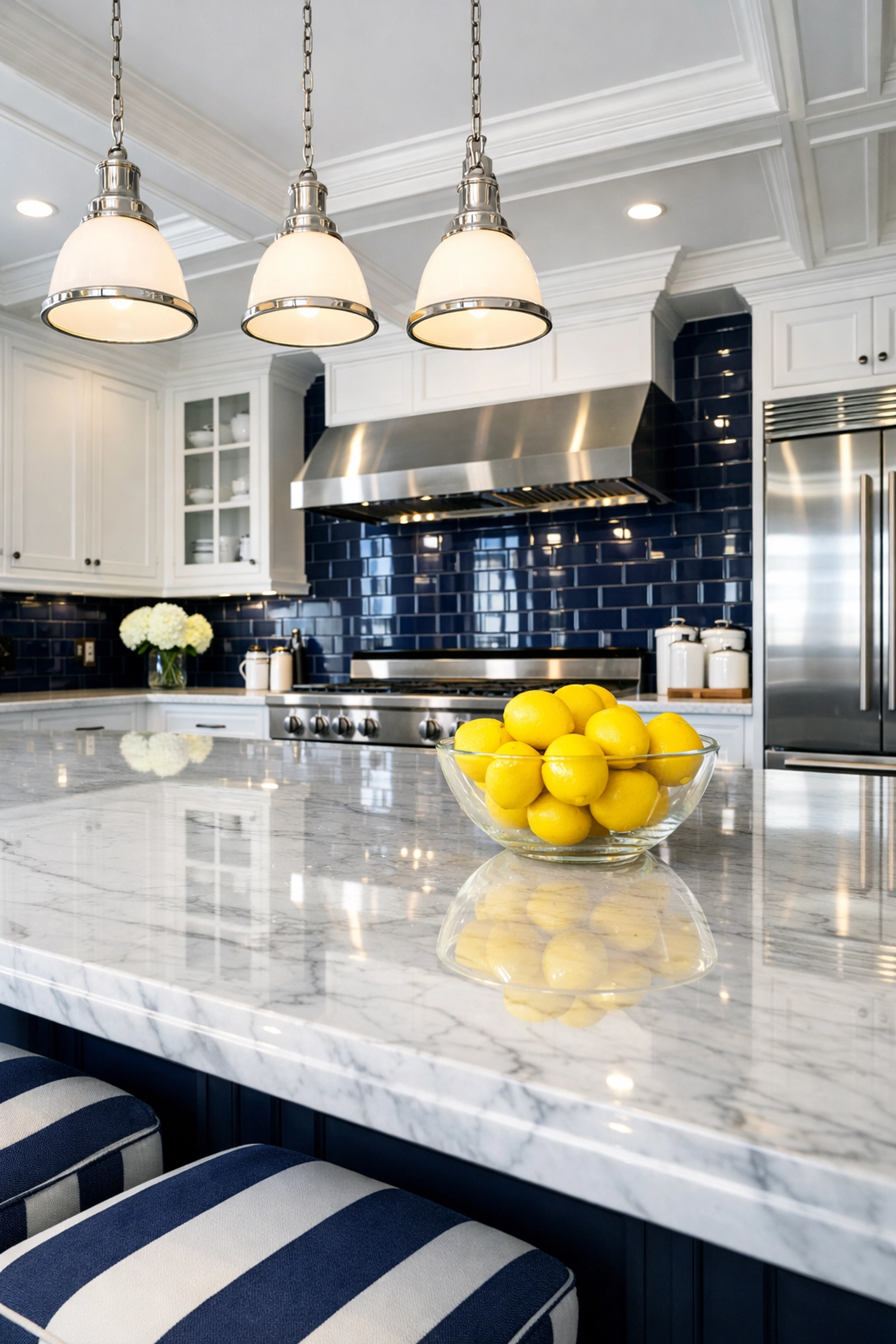 Detailed view of a sparkling kitchen island after a deep cleaning Townsend MA session.