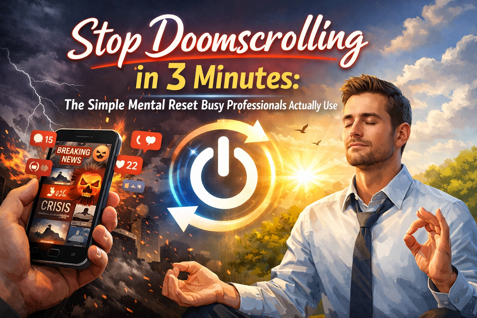 [HERO] Stop Doomscrolling in 3 Minutes: The Simple Mental Reset Busy Professionals Actually Use