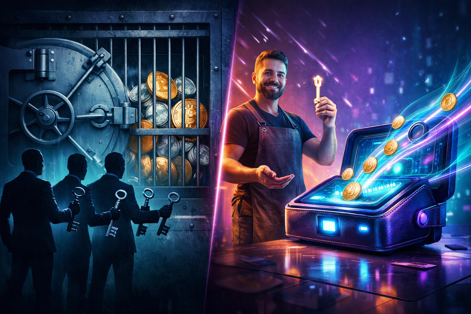 Crypto custody comparison: payment processors holding funds versus merchant self-custody control