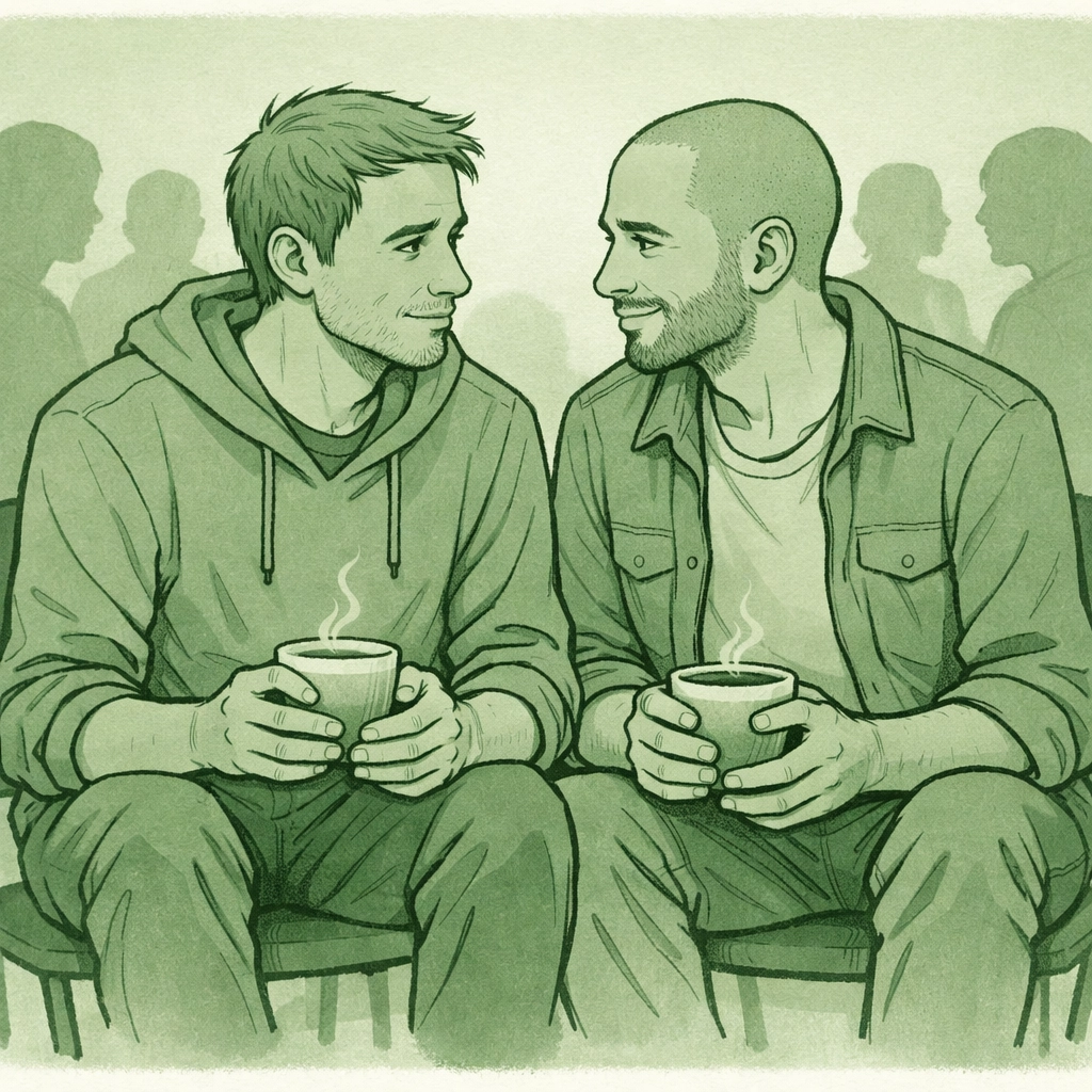 Gay men healing in LGBTQ support group after escaping persecution in Jamaica