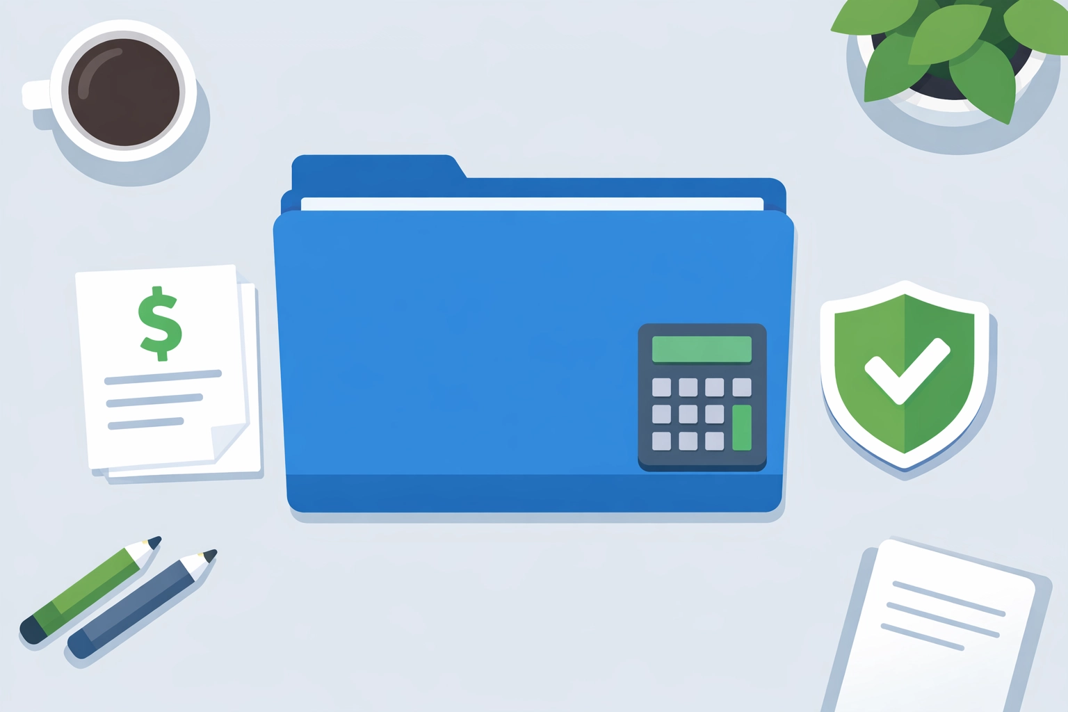 Organized folder with security shield showing how a concierge tax pro can help maximize tax refund.