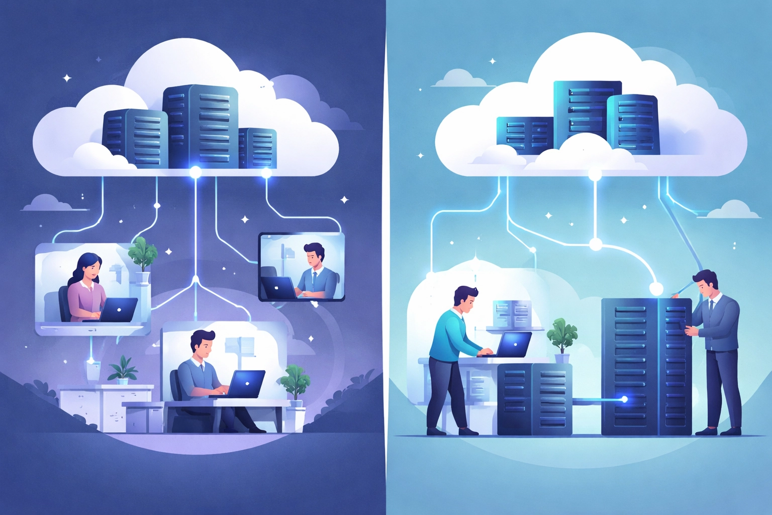 Comparison of cloud-based and hybrid IT solutions for Northern Michigan businesses considering migration