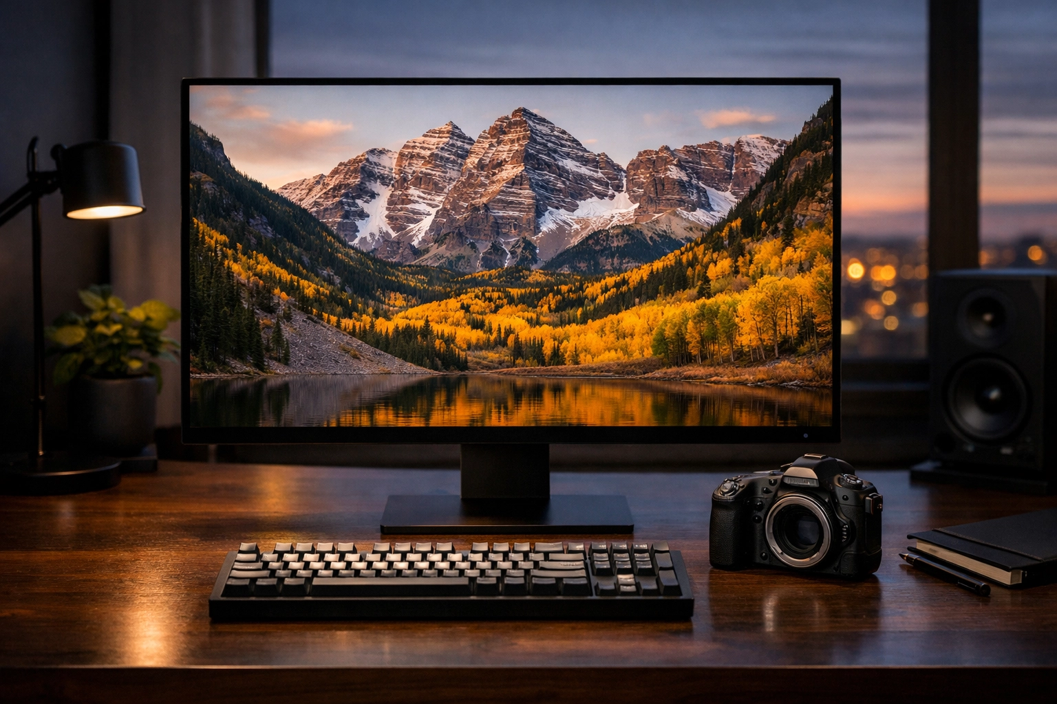 Showcasing a high-resolution landscape photography portfolio on a professional editing monitor.