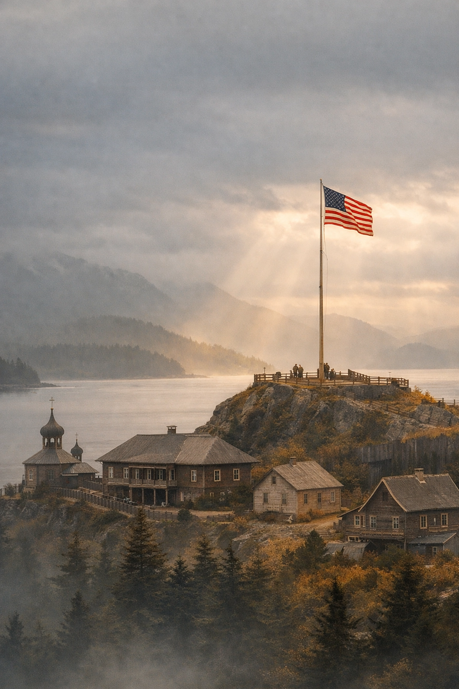 Castle Hill in Sitka Alaska where the 1867 transfer ceremony raised the American flag