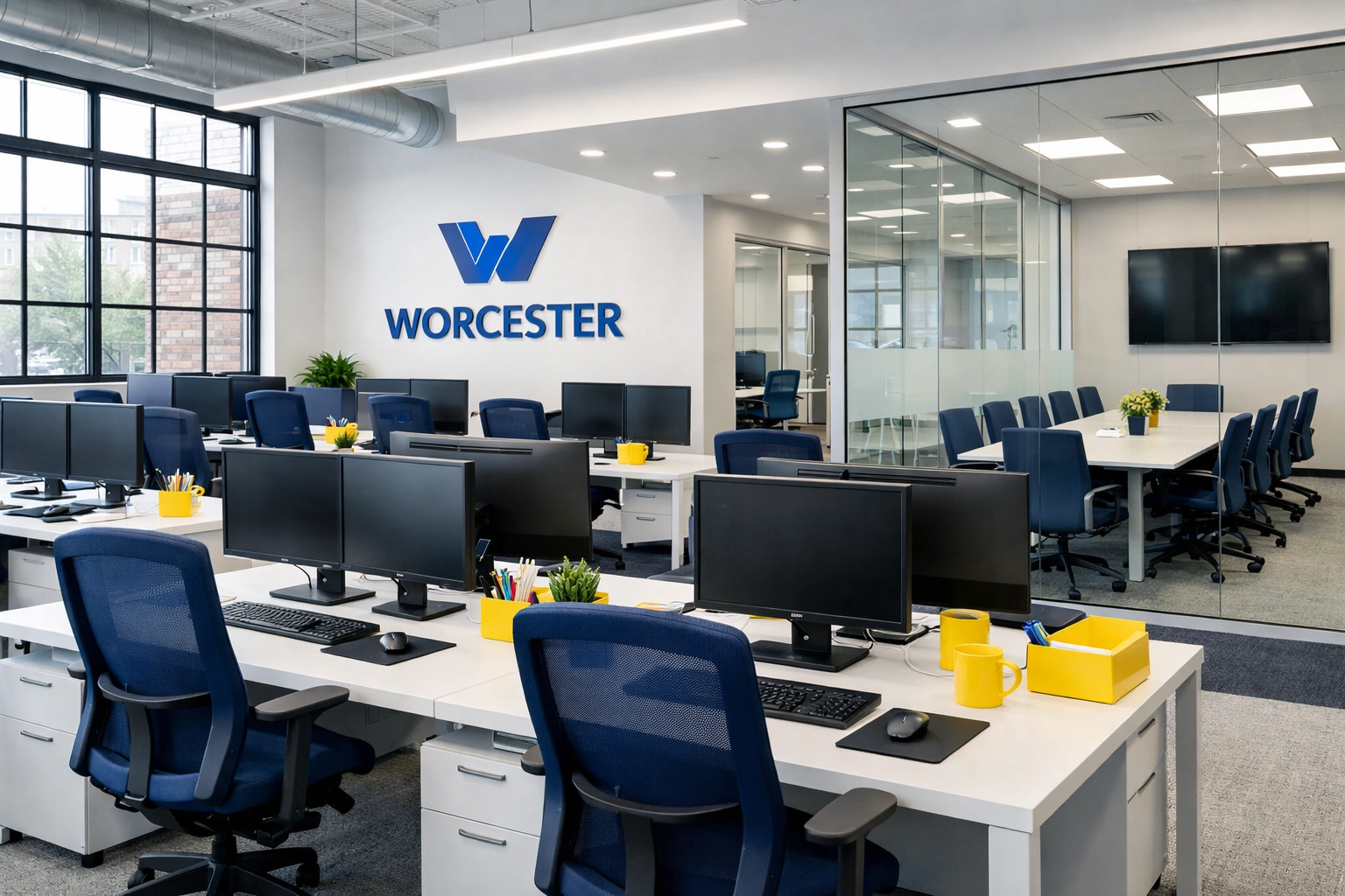 Professional office cleaning Worcester for productive tech workspaces with sanitized surfaces.