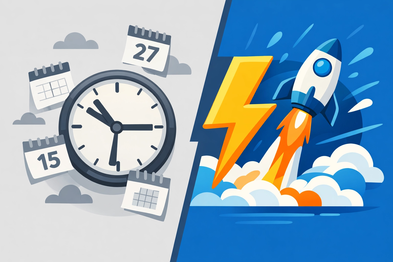 Comparison of traditional media delays versus rapid self-serve campaign launches