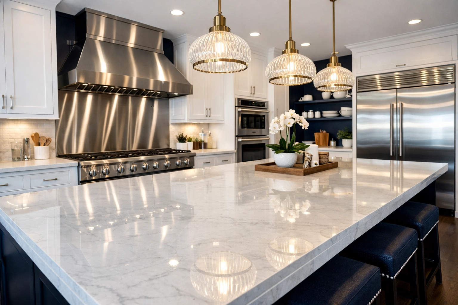 Spotless luxury kitchen in Wellesley following professional deep cleaning services.