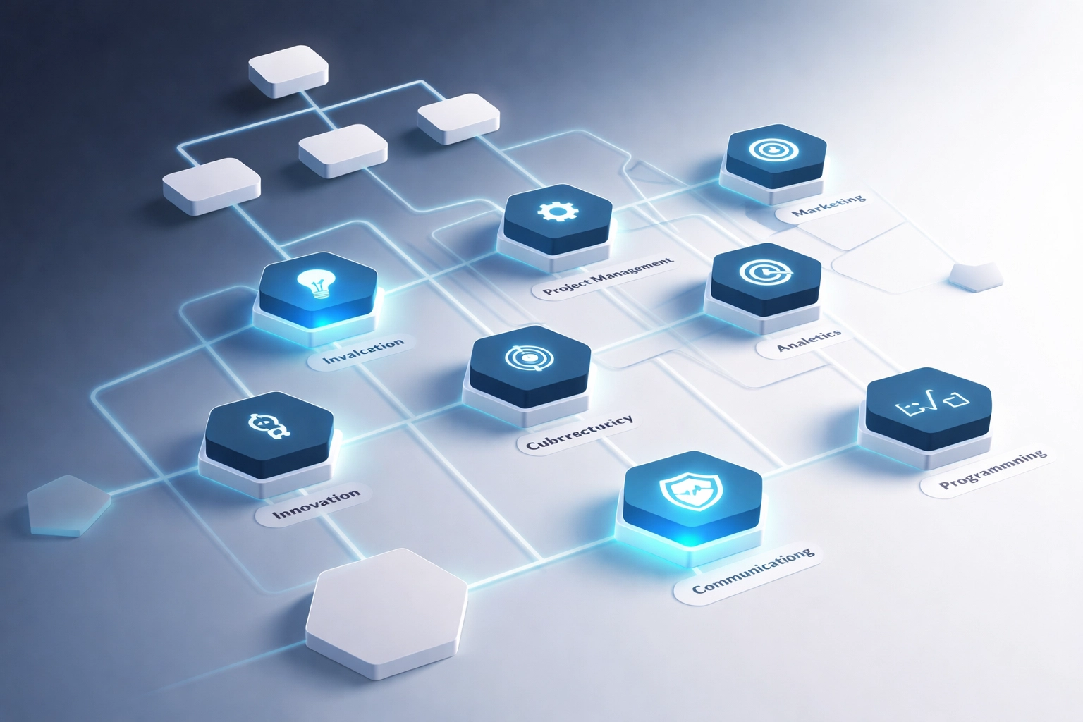 Abstract organizational chart illustrating skill mapping and capability audits for leadership development