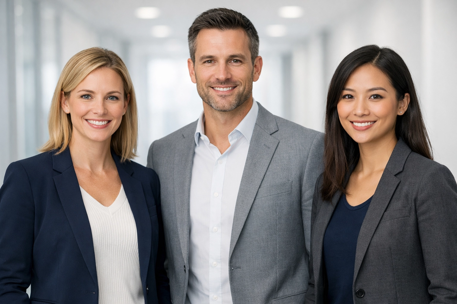 A diverse group of professionals demonstrating the value of consistent corporate headshots.