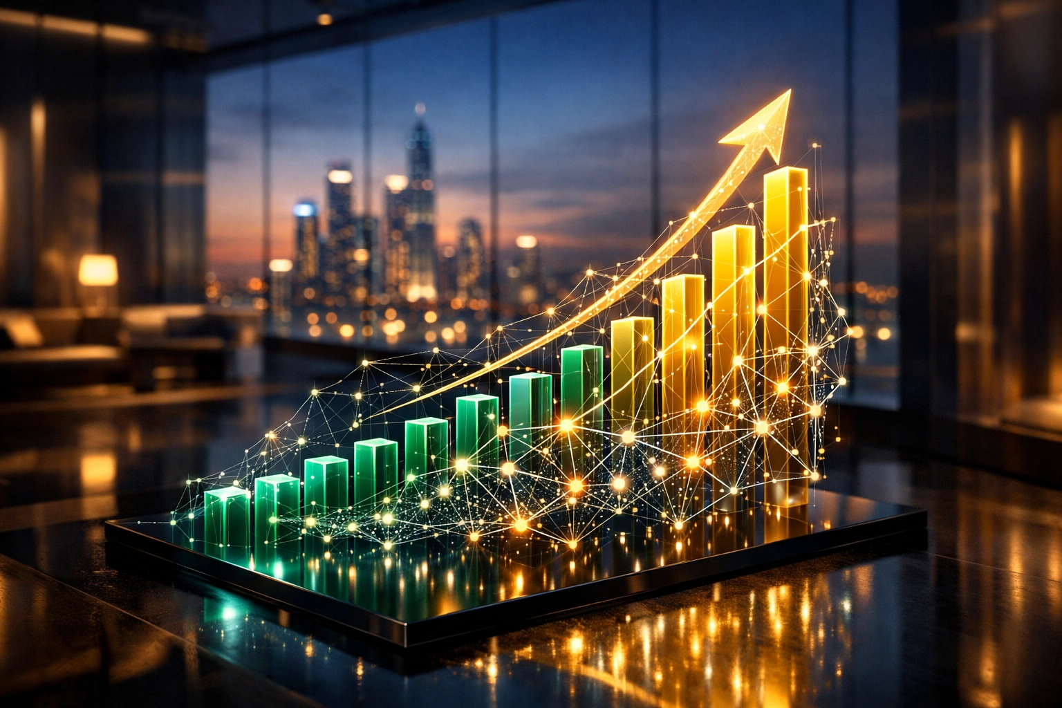 Data visualization showing rising ROI and strategic growth through diverse IT supplier networks.