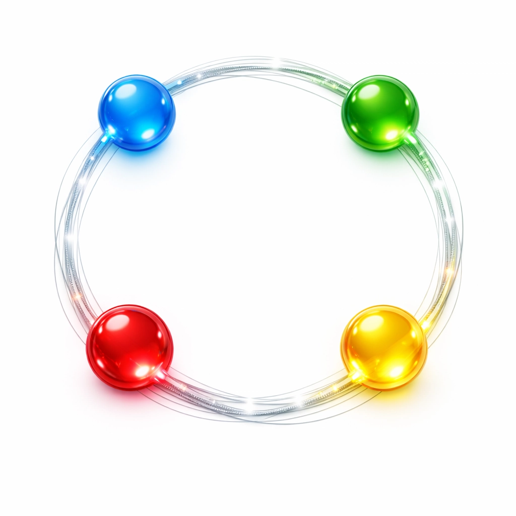 Connected nodes symbolizing efficient cloud sync and streamlined digital workflow