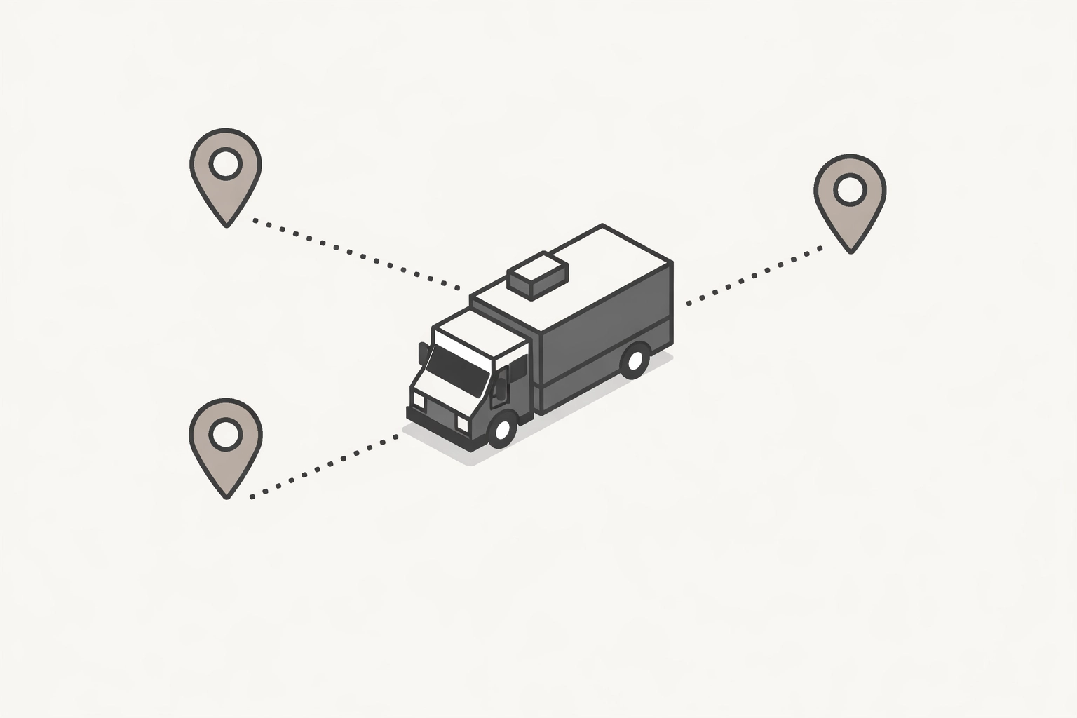 Service truck dispatch routing with optimized location tracking for field operations