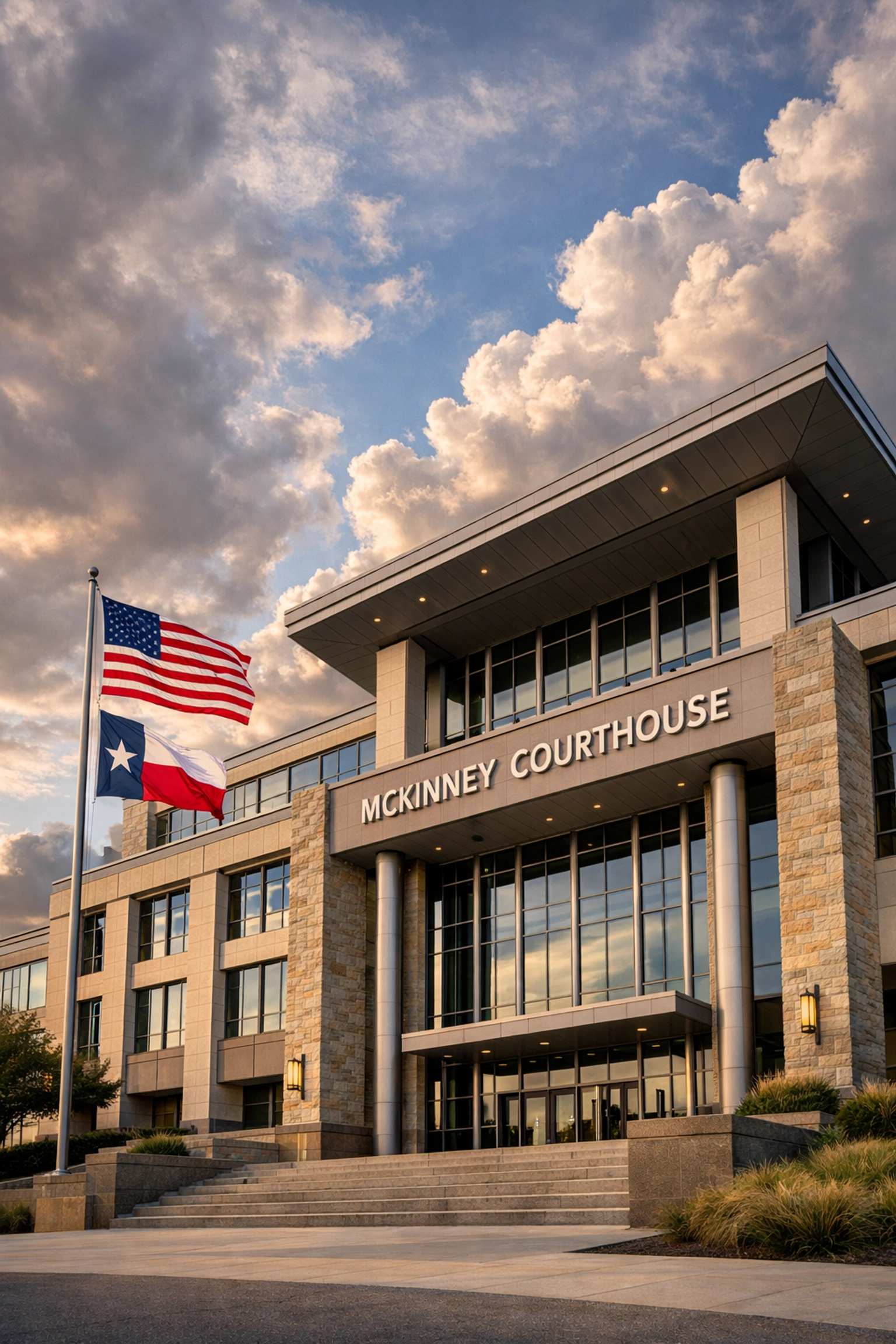 Collin County courthouse in McKinney Texas where divorce decrees are filed