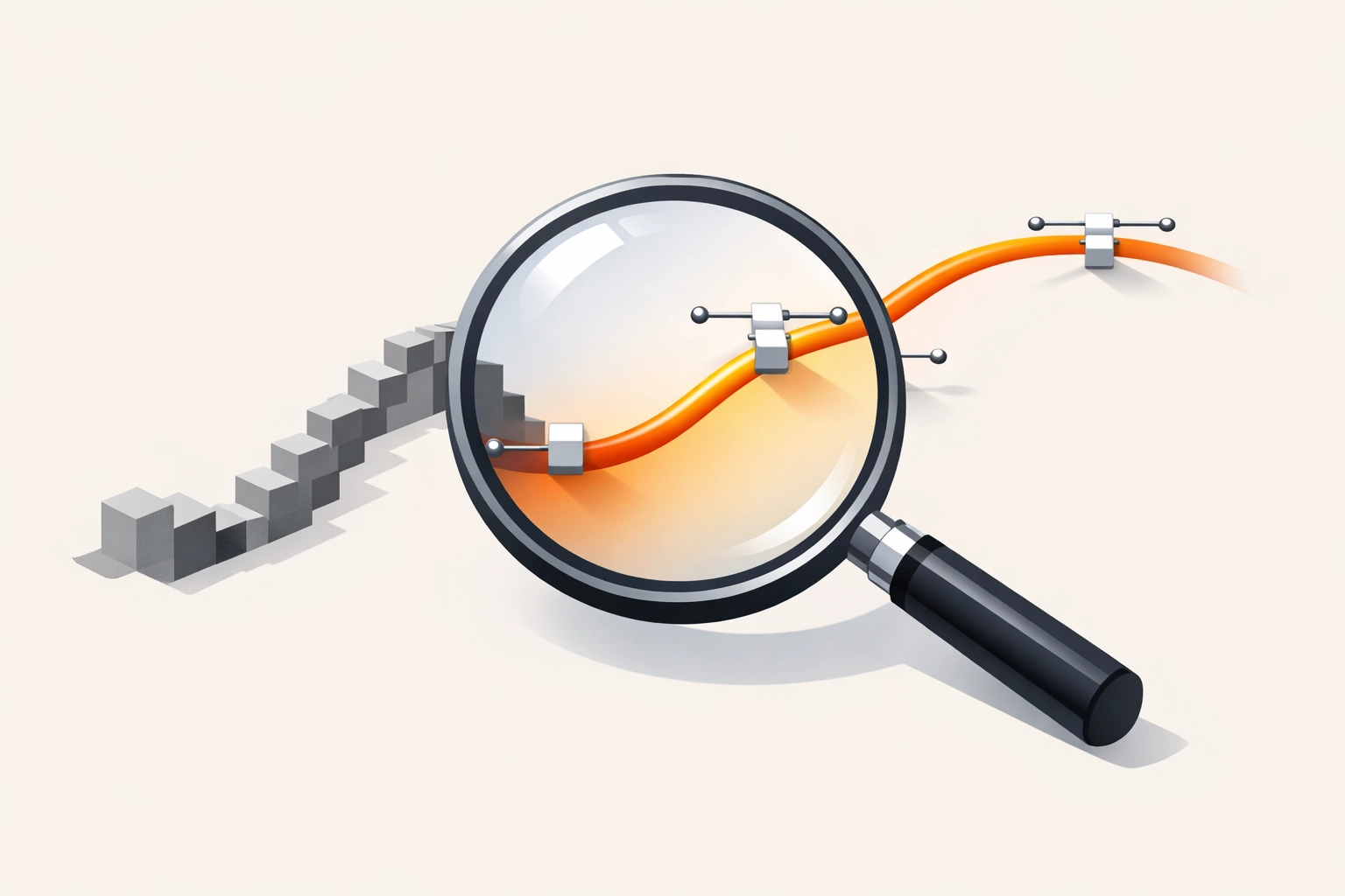 Comparison of jagged raster edges and clean vector paths with professional anchor point placement.