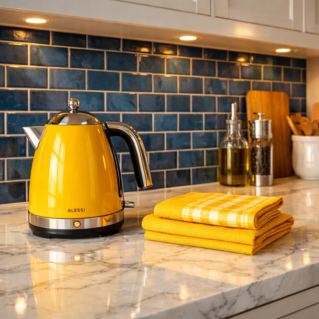 Sparkling clean kitchen with marble countertops after a professional deep cleaning Natick MA.