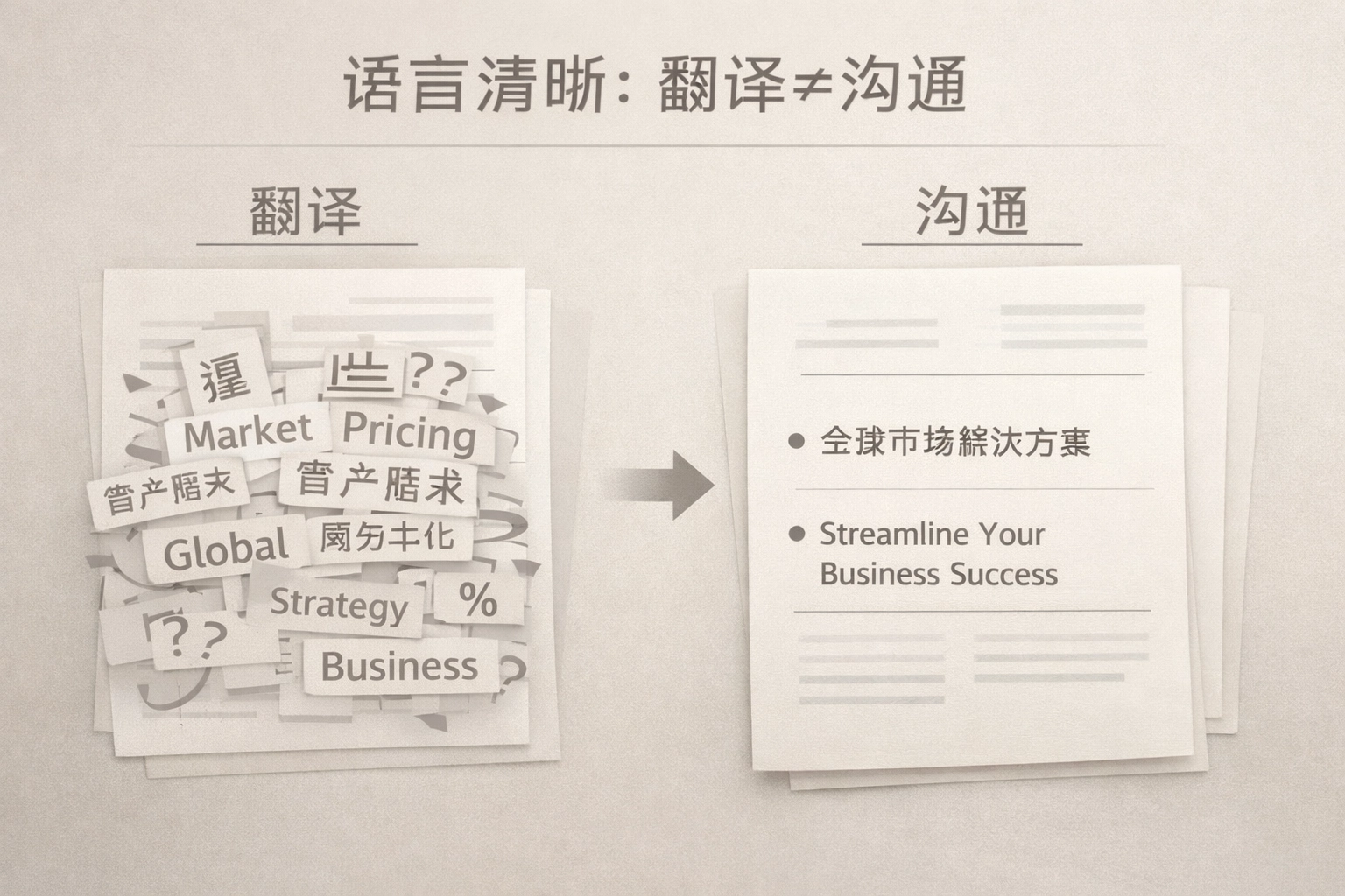 中英文内容从“堆叠”到“清晰”的转化